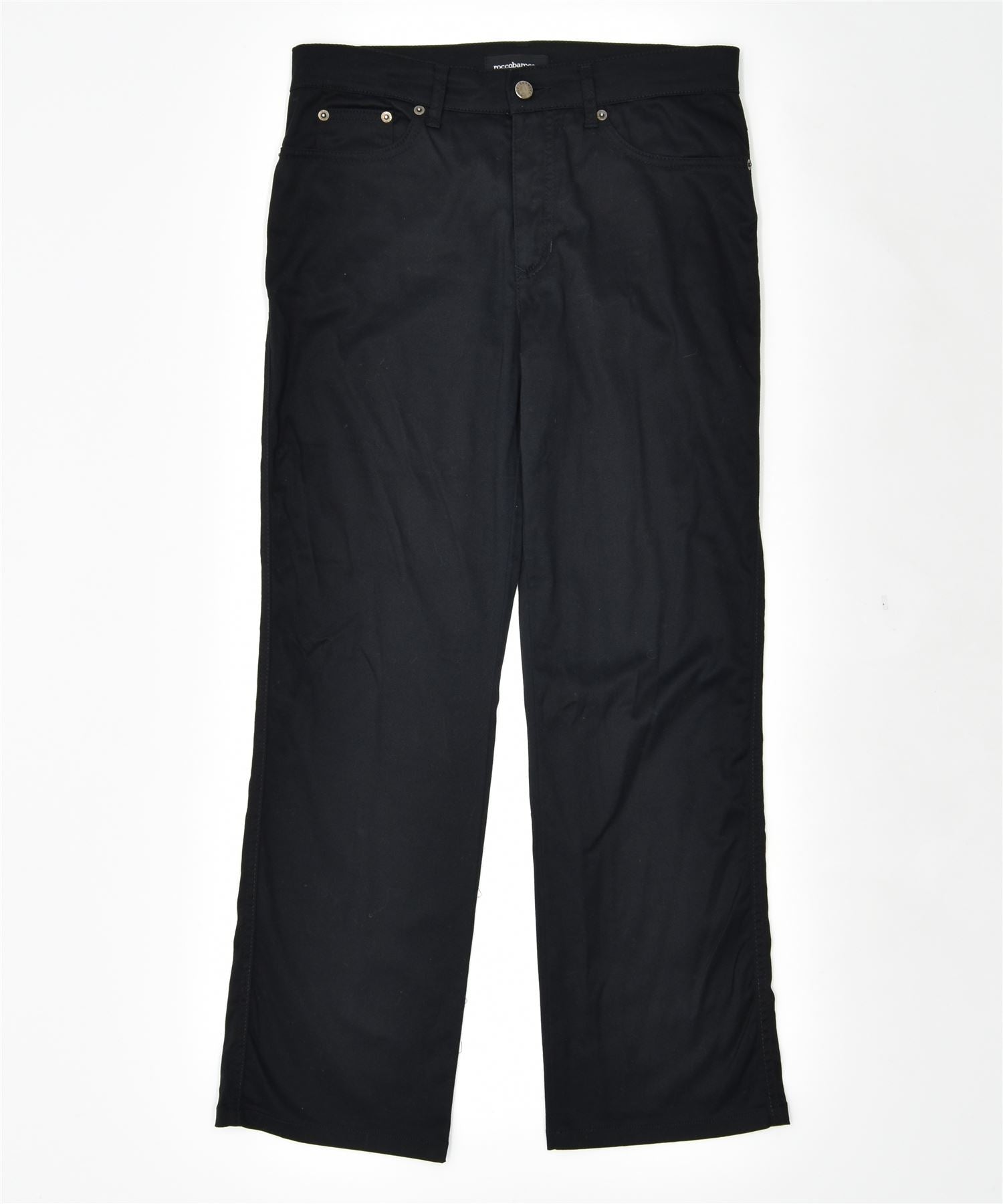 Image of ROCCOBAROCCO Womens Straight Casual Trousers IT 46 Large W32 L28 Black