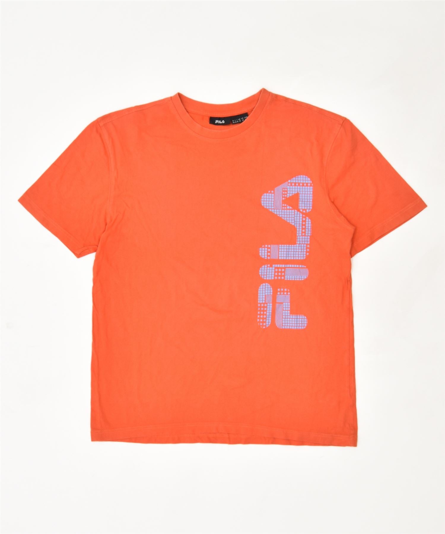 image of FILA Mens Graphic T-Shirt Top Medium Orange Cotton