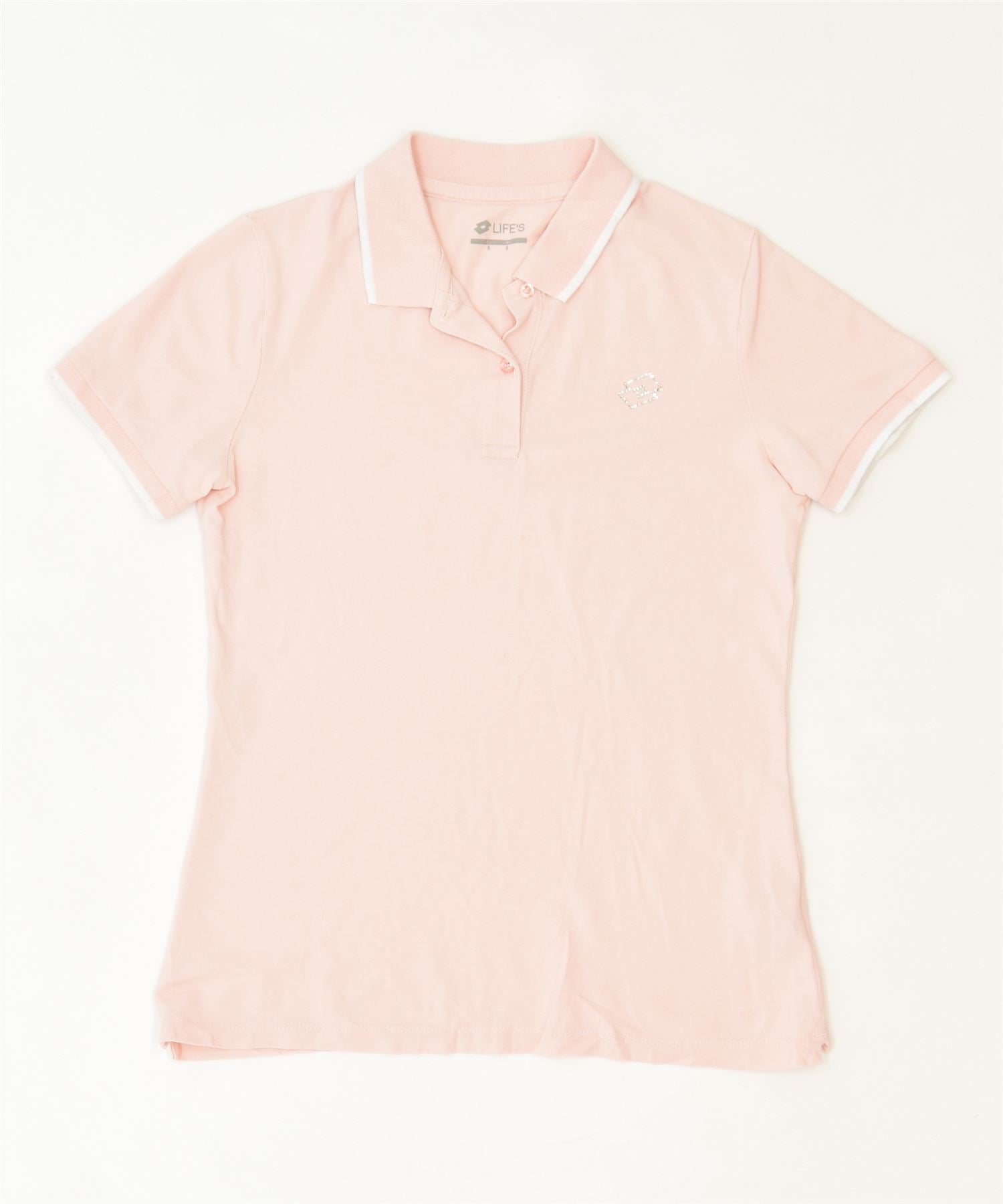 image of LOTTO Womens Polo Shirt UK 10 Small Pink Cotton