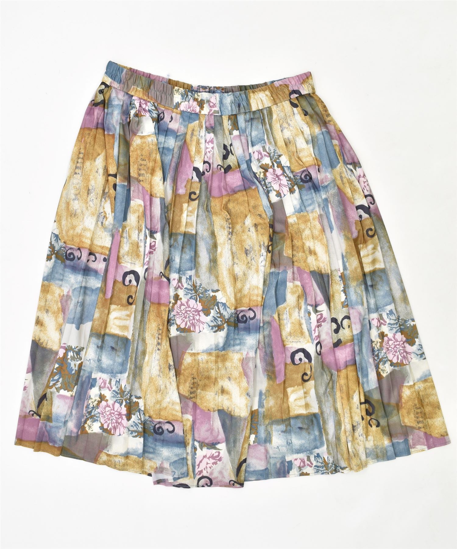 Image of VINTAGE Womens Pleated Skirt EU 44 Large W32 Multicoloured Polyester