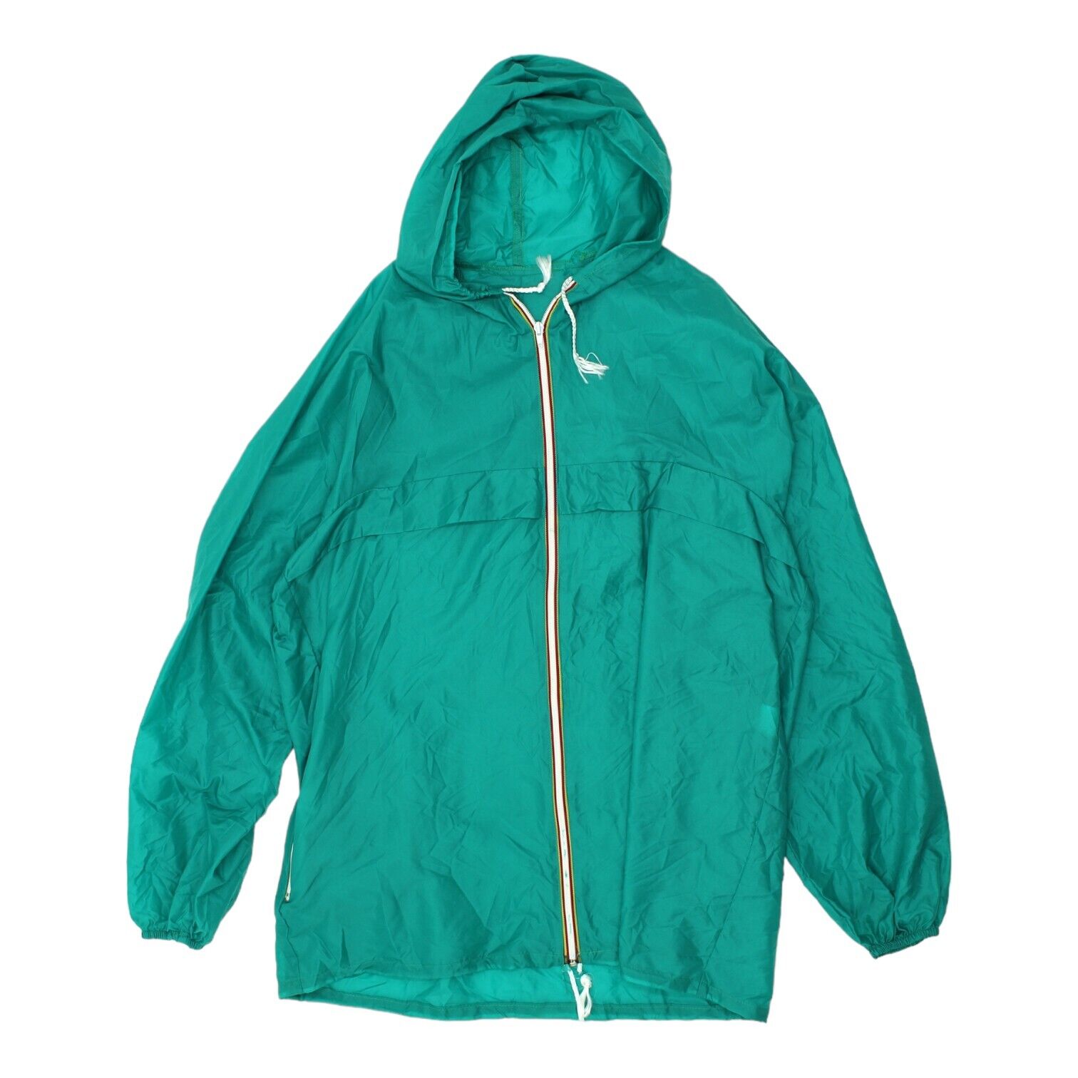 image of Vintage Mens Green Nylon Lightweight Rain Coat Windbreaker Jacket | Retro 90s