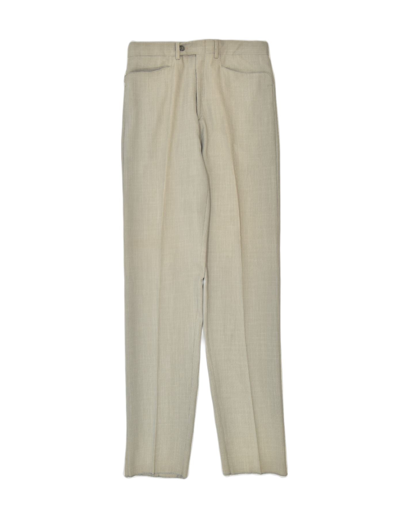 image of AN & VIN Womens Slim Fit Casual Trousers IT 46  Large W31 L37 Beige Cotton