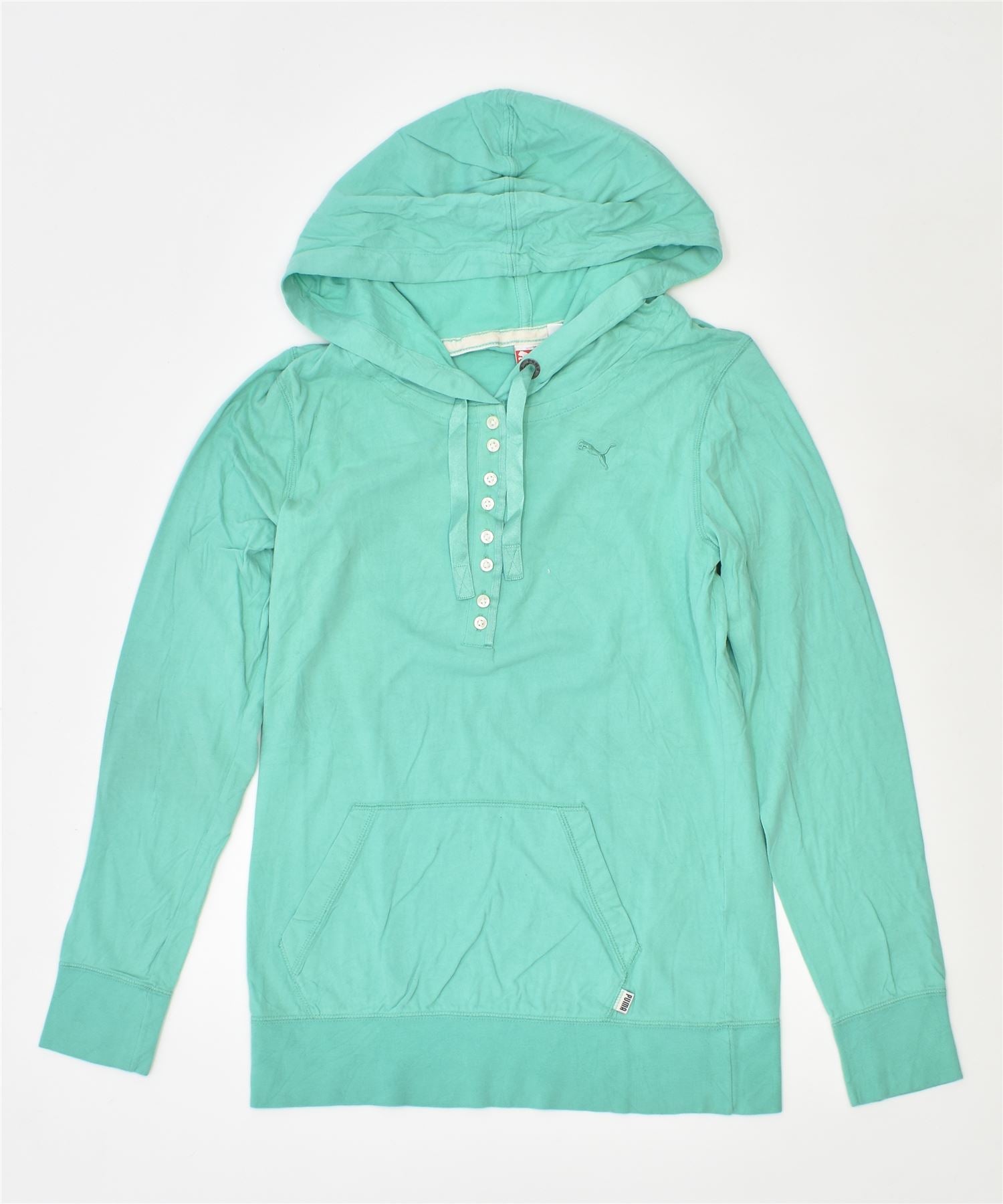 Image of PUMA Womens Hoodie Jumper UK 10 Small Green