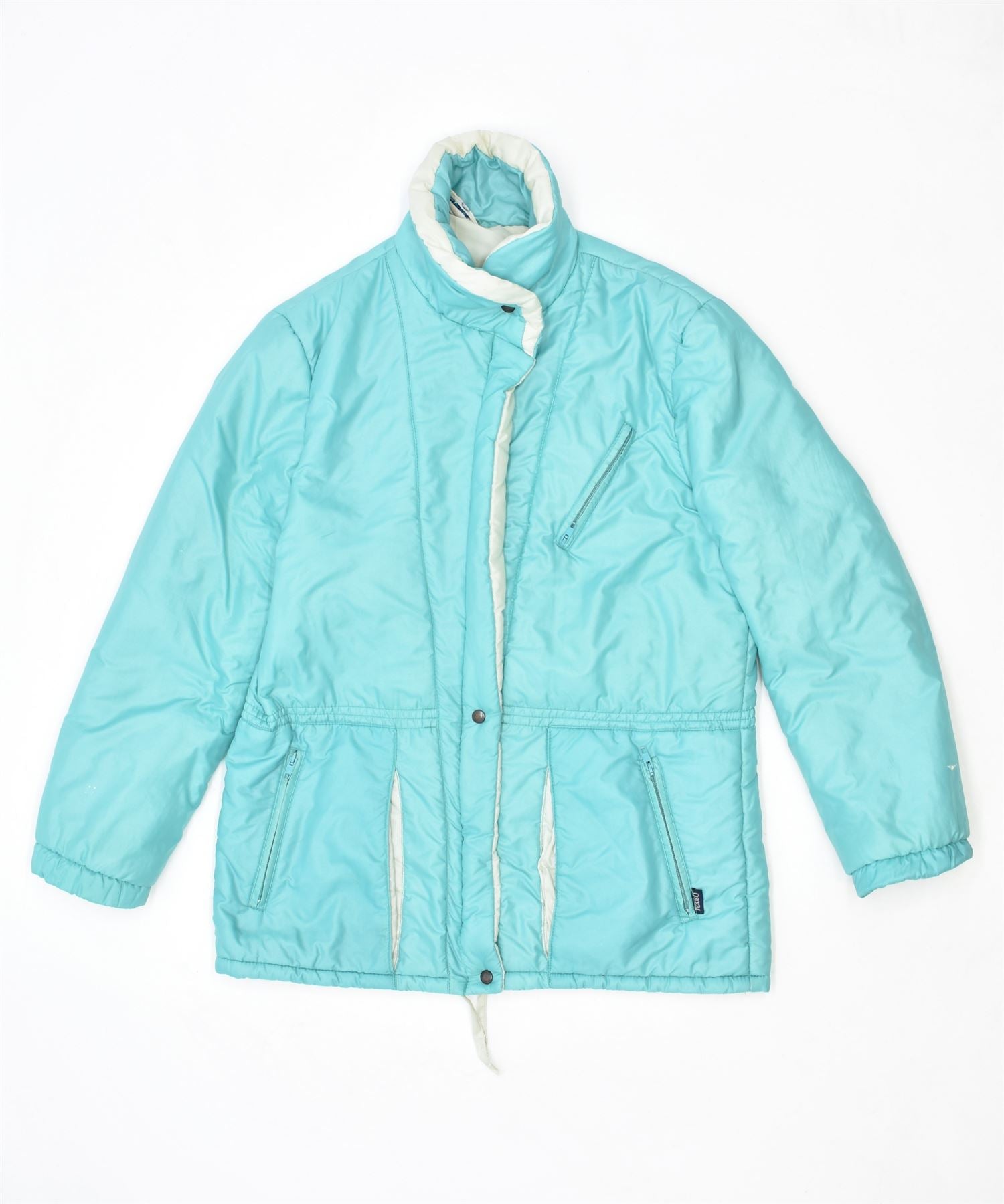 image of RODEO Womens Windbreaker Jacket UK 16 Large Turquoise Polyester Vintage