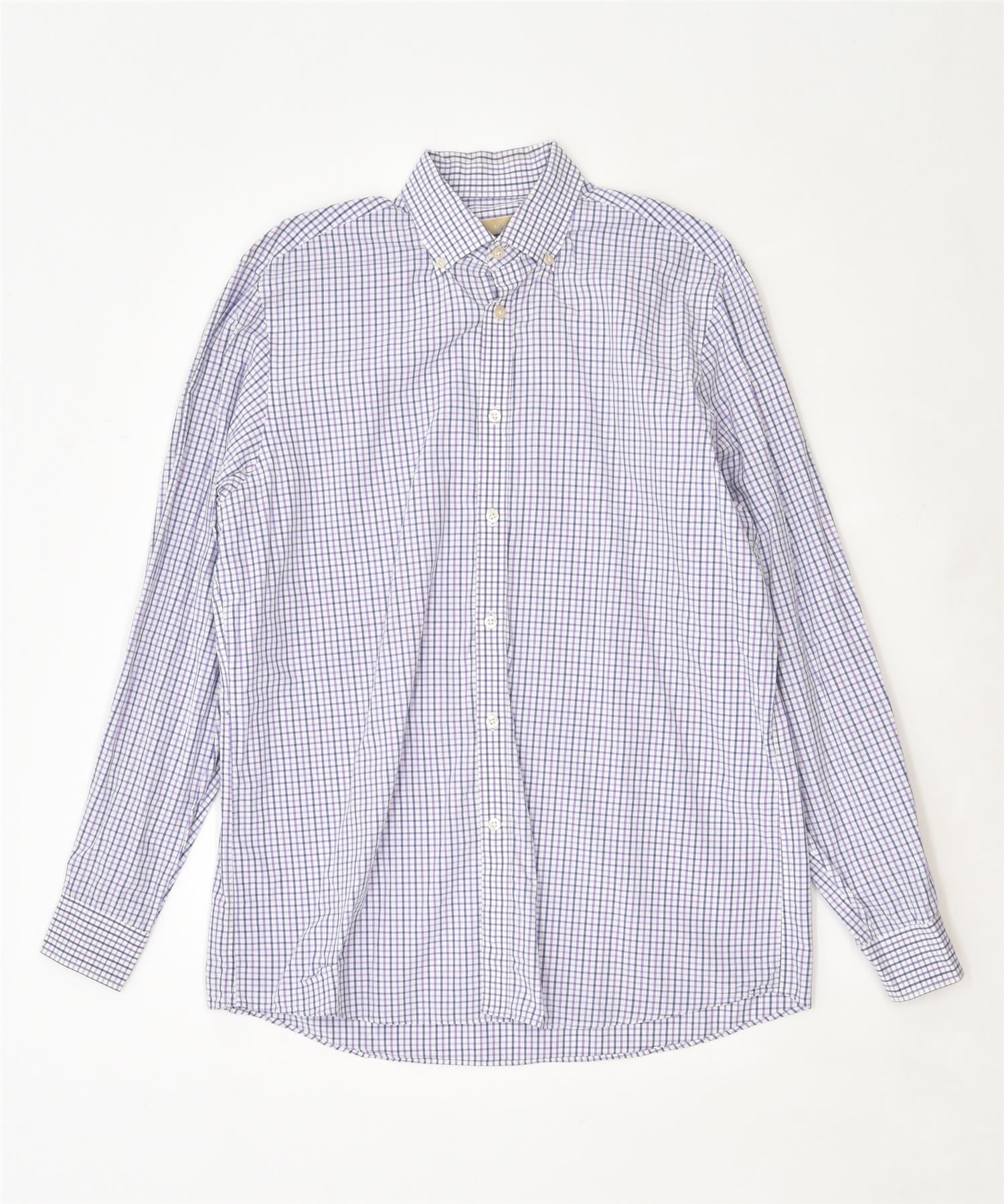 image of MICHAEL KORS Mens Shirt Large Purple Check