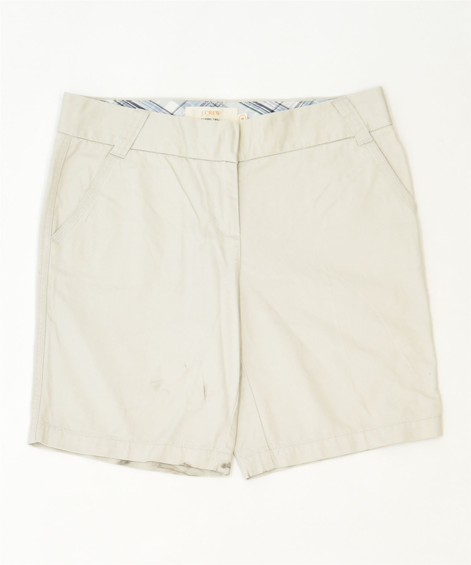 image of J. CREW Womens Chino Shorts US 8 Medium W33 Beige Cotton Classic