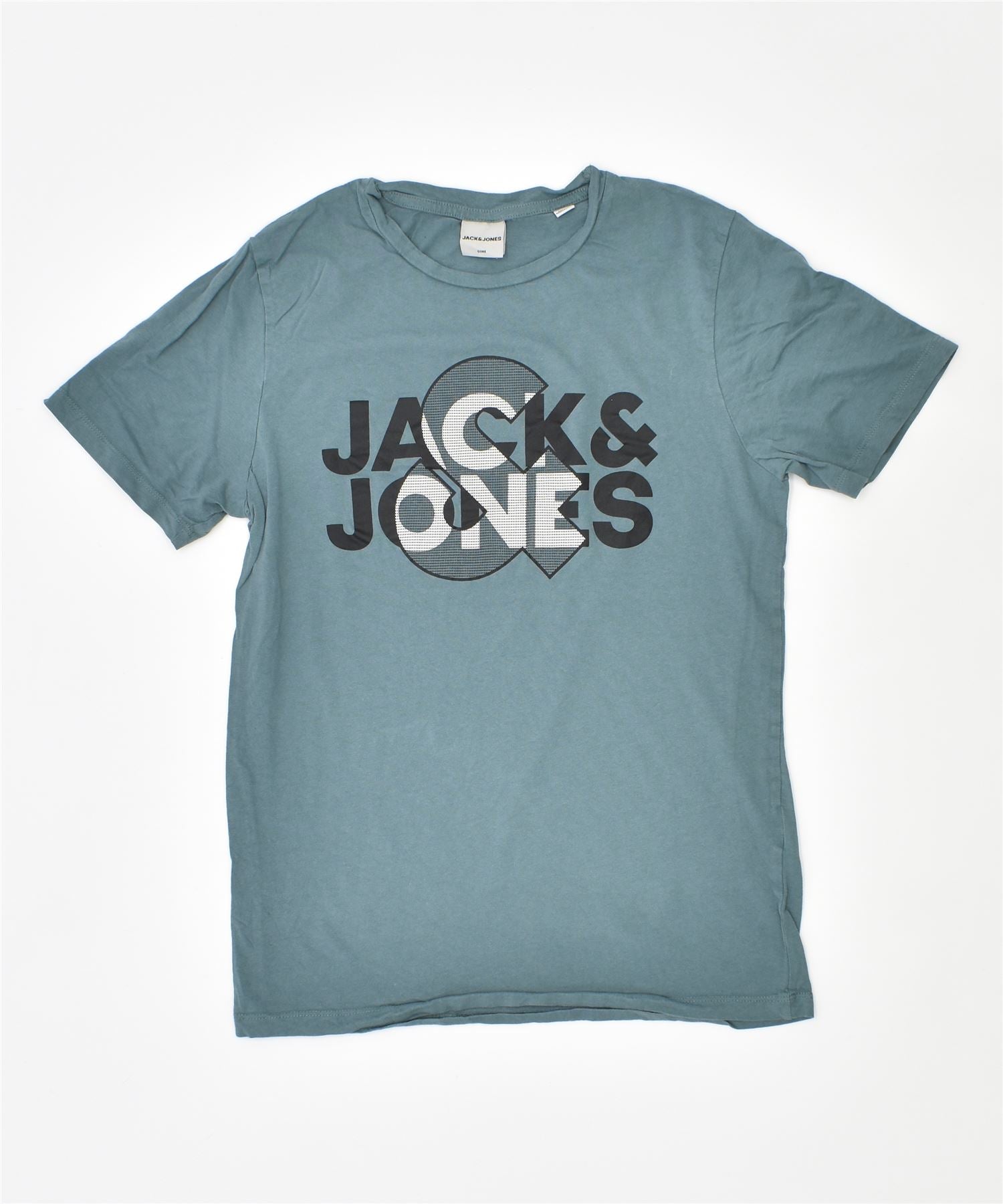 image of JACK & JONES Mens Core Graphic T-Shirt Top Small Green Cotton