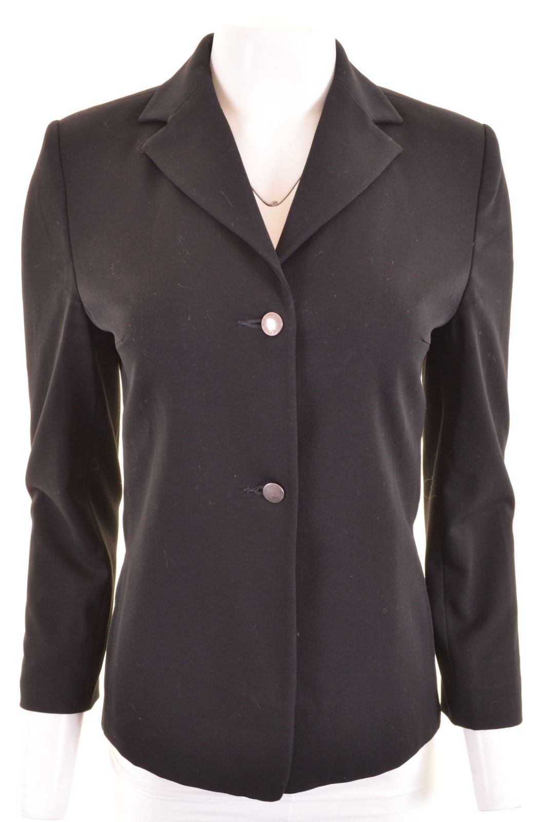 image of COCONUDA Womens 2 Button Blazer Jacket IT 42 Medium Black Polyester Vintage