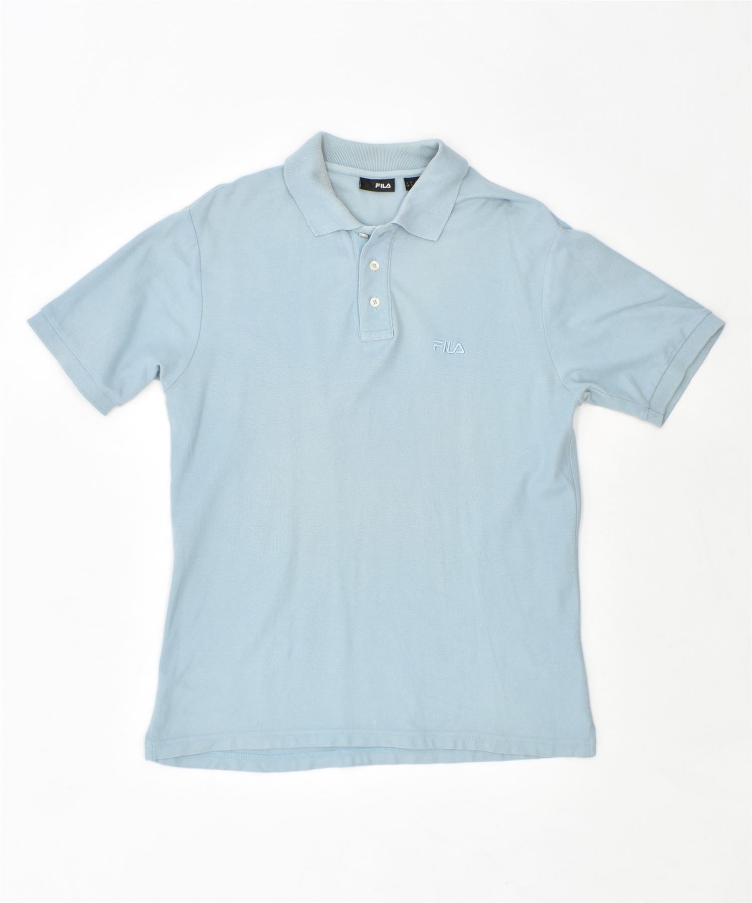 image of FILA Mens Polo Shirt Small Blue Cotton