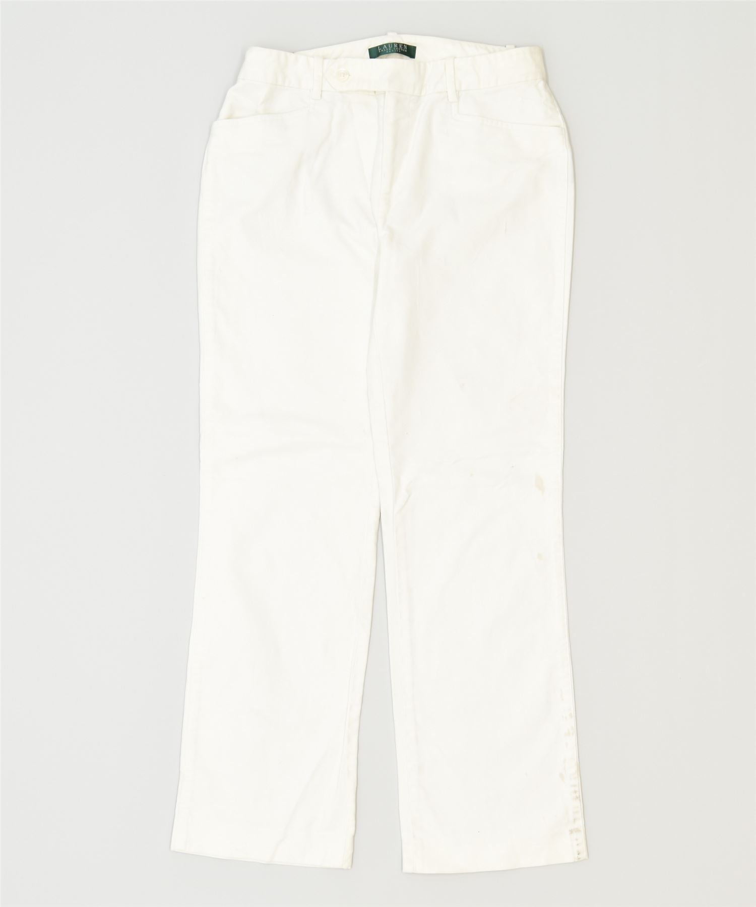 Image of RALPH LAUREN Womens Bootcut Casual Trousers US 4 Small W27 L28 White