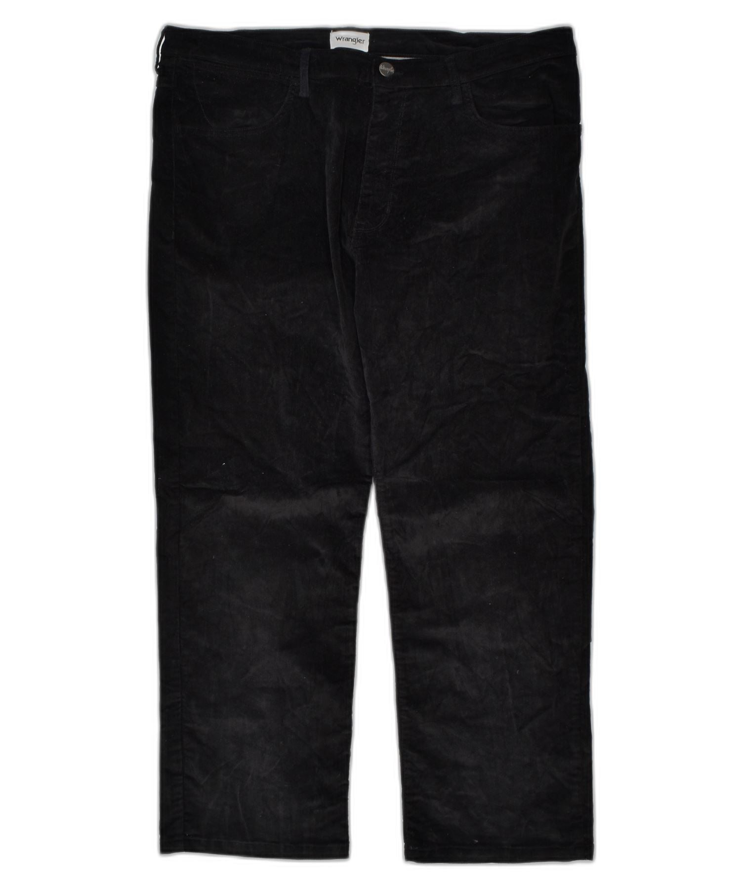 image of WRANGLER Womens Arizona Straight Corduroy Trousers W42 L29 Black Cotton