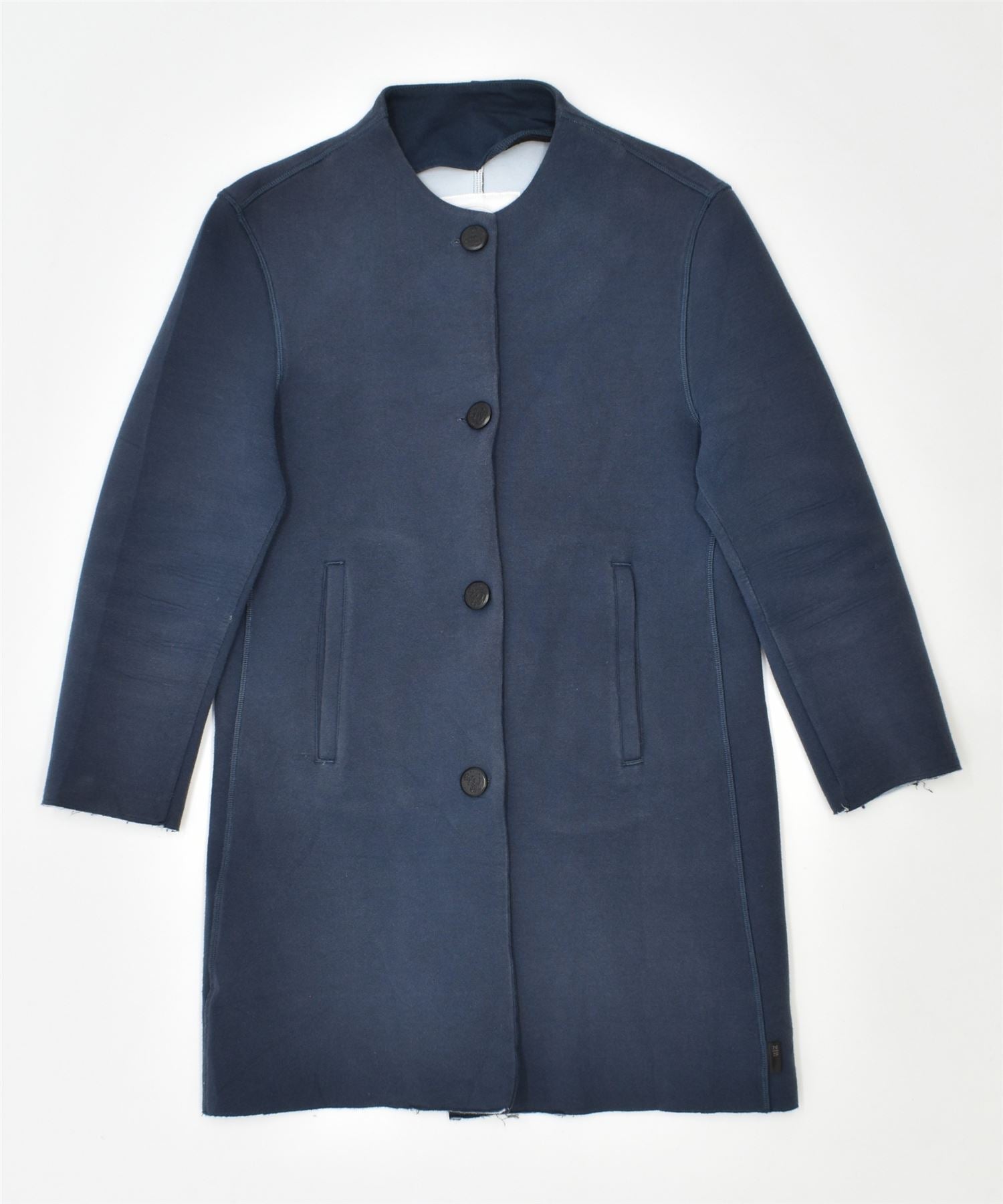 image of NORTH SAILS Womens Overcoat UK 10 Small Blue Cotton