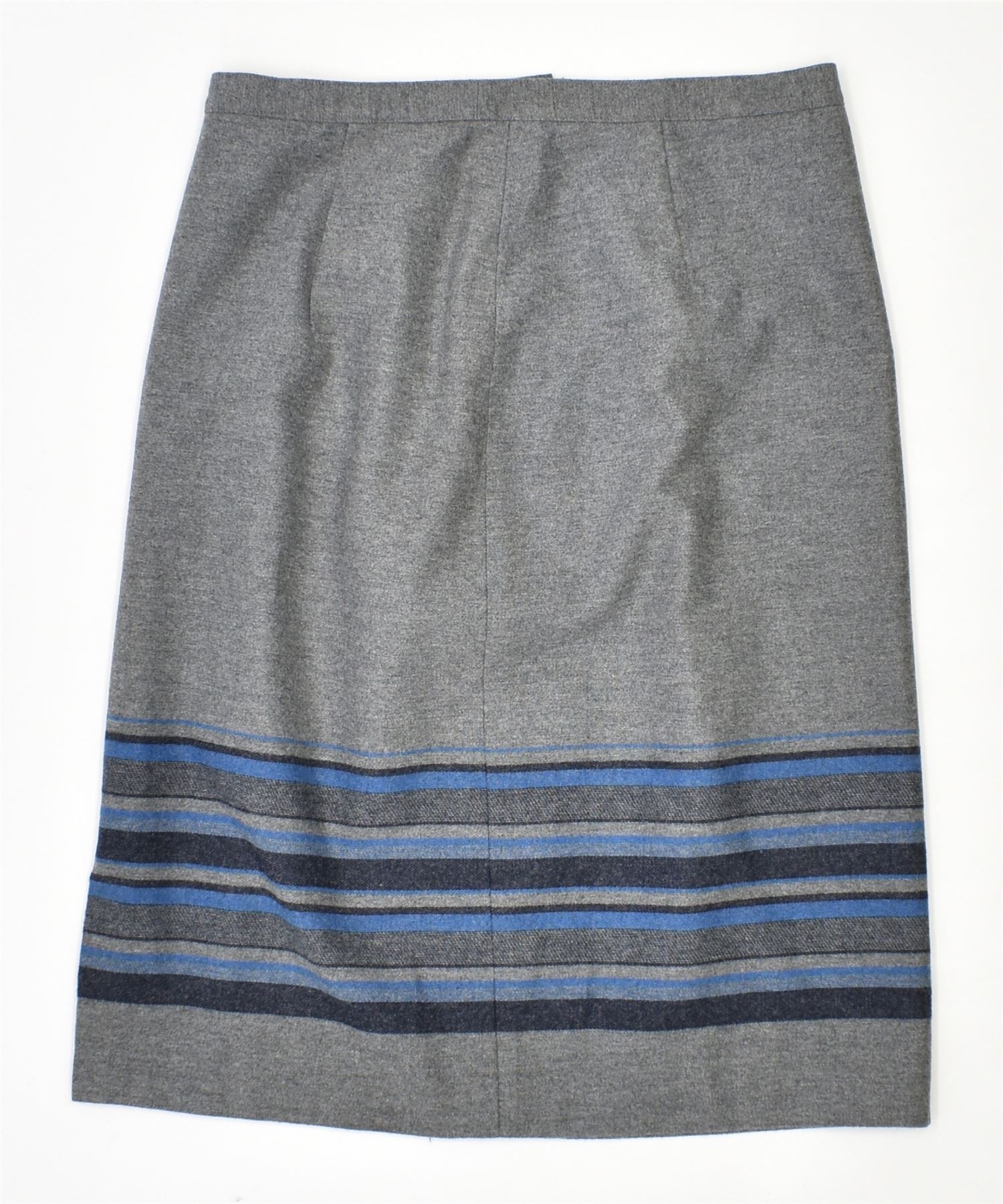 image of VINTAGE Womens Straight Skirt W28 Medium Grey Striped