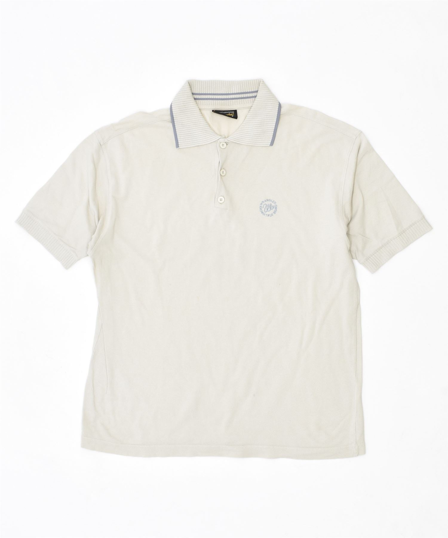 Image of WRANGLER Mens Polo Shirt Small Beige Cotton