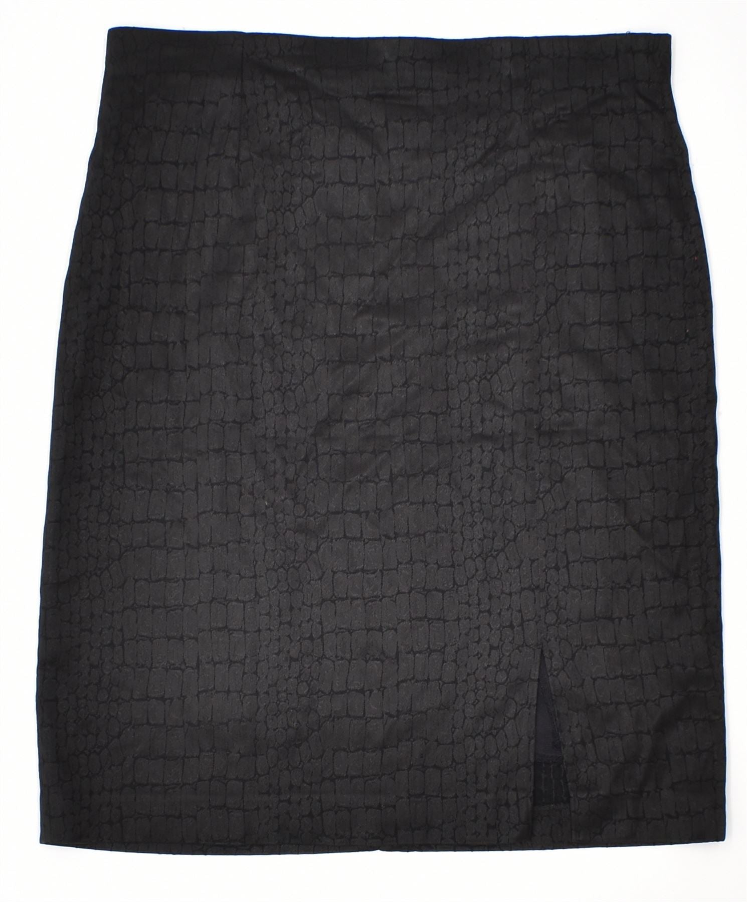 image of LELLA MODA Womens Pencil Skirt IT 46 Large W31 Black Acetate Vintage