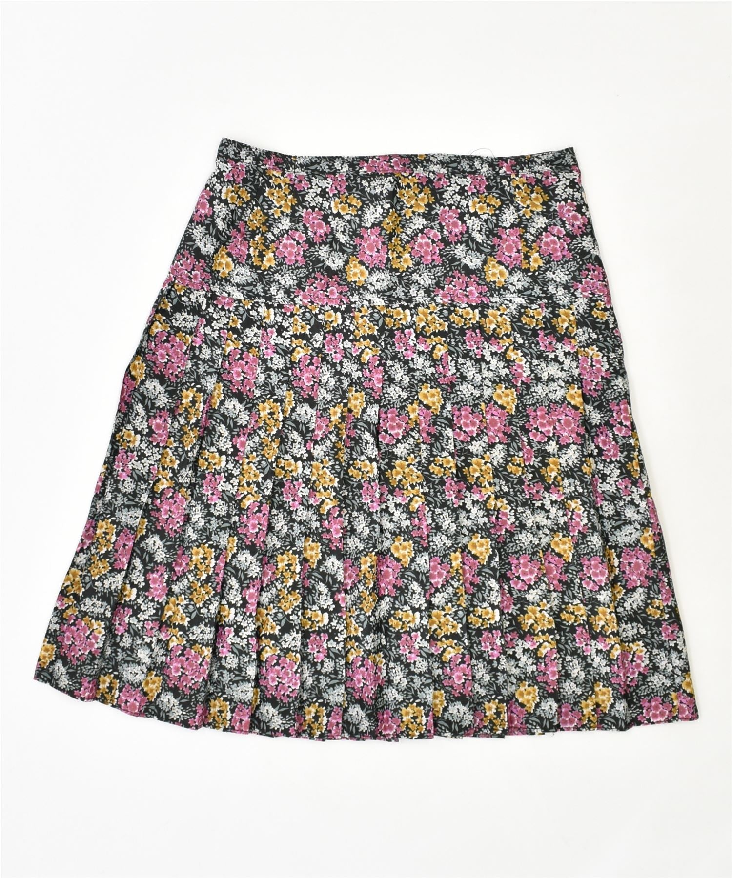 Image of VINTAGE Womens Knife Pleated Skirt Medium W30 Multicoloured Floral