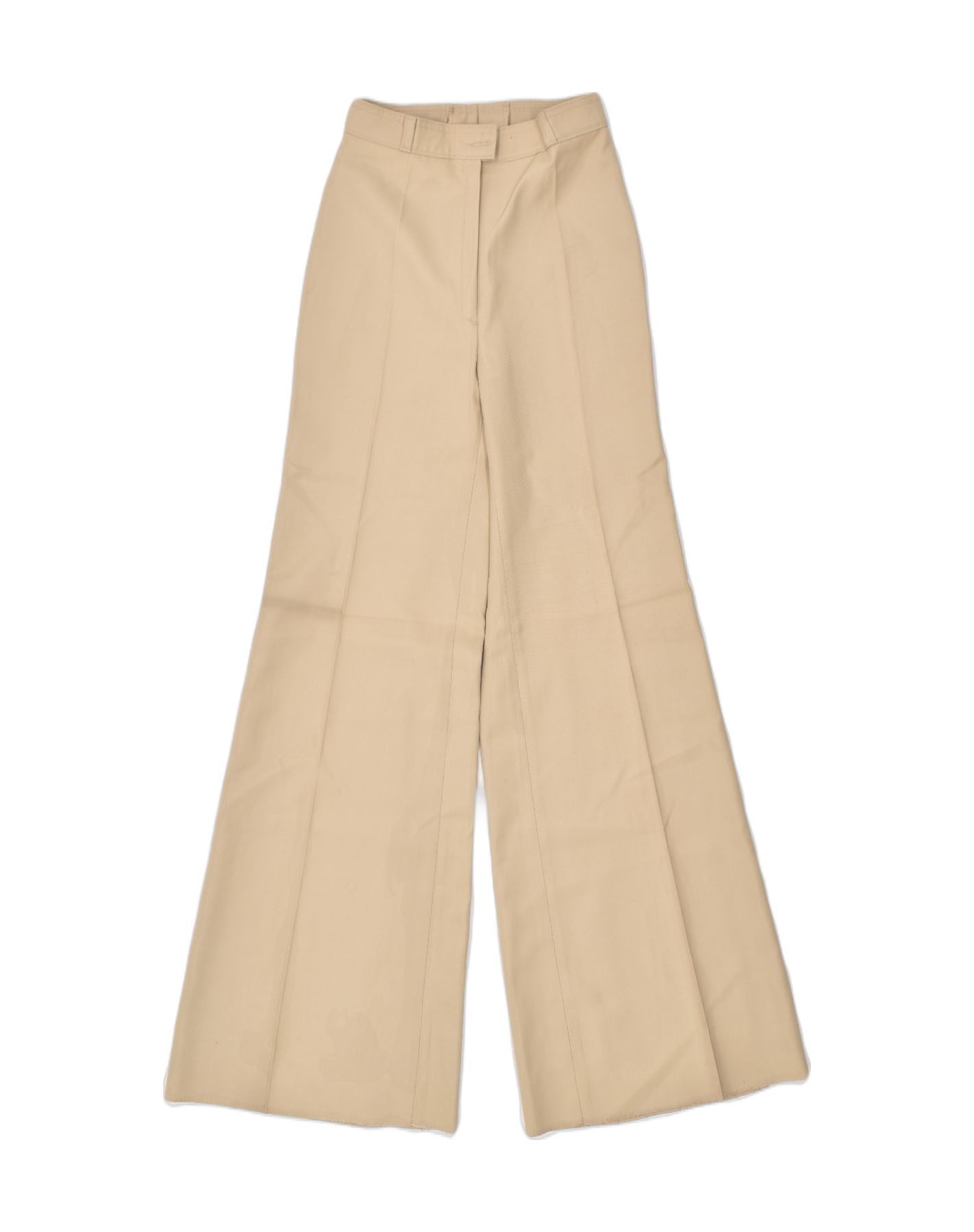 Image of VINTAGE Womens Flare Casual Trousers W24 L32 Beige Polyester