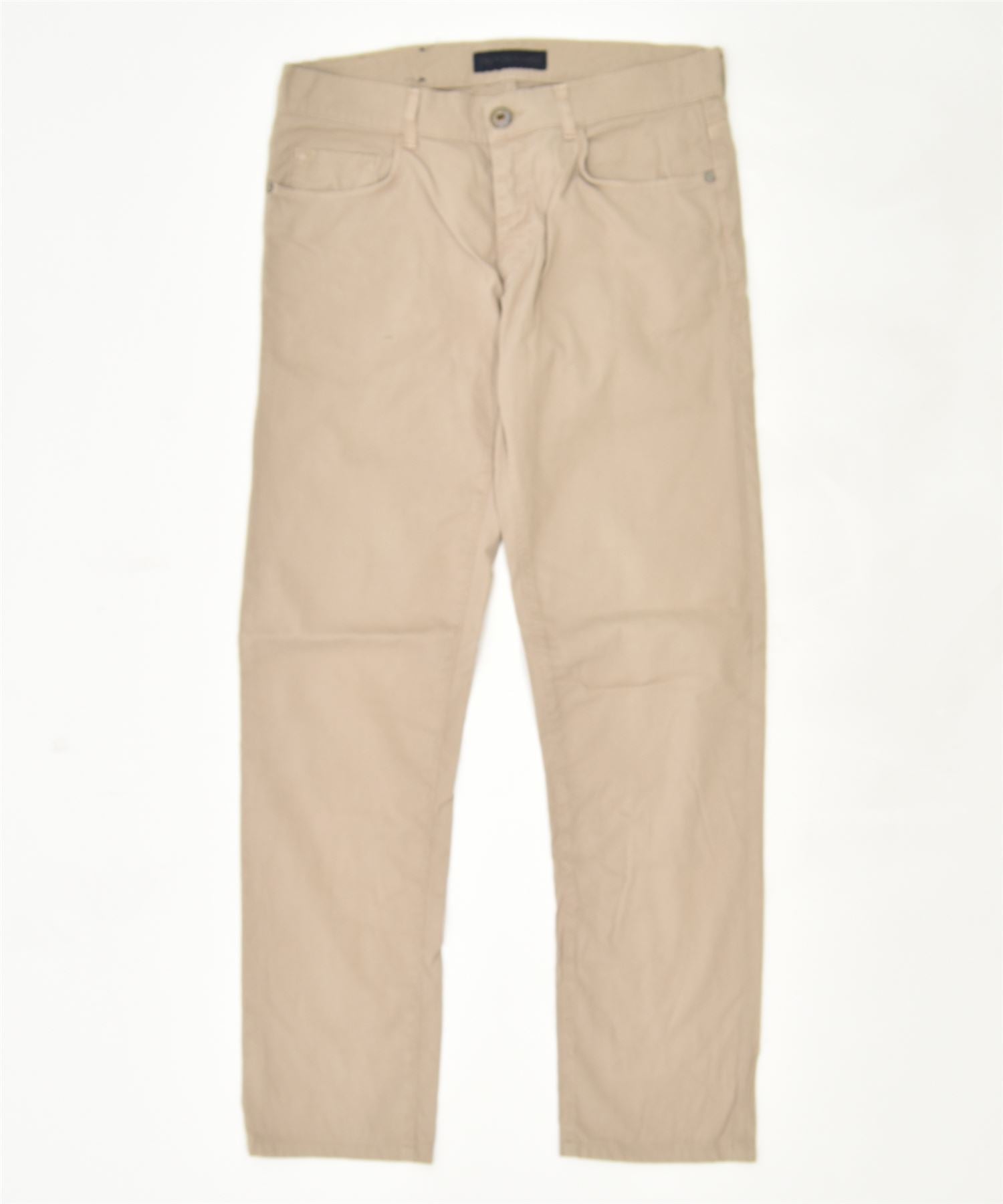 image of TRUSSARDI Womens Straight Casual Trousers W34 L31 Beige Cotton