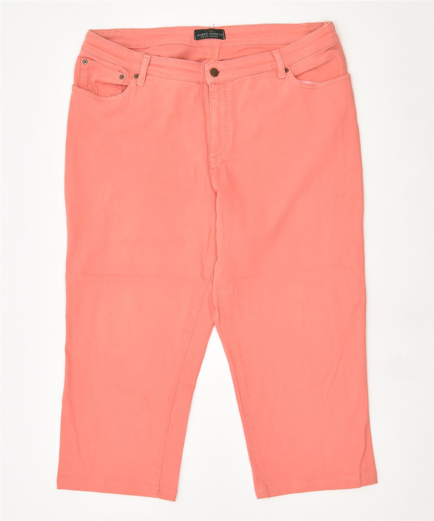 image of RALPH LAUREN Womens Straight Capri Trousers W34 L22 Pink