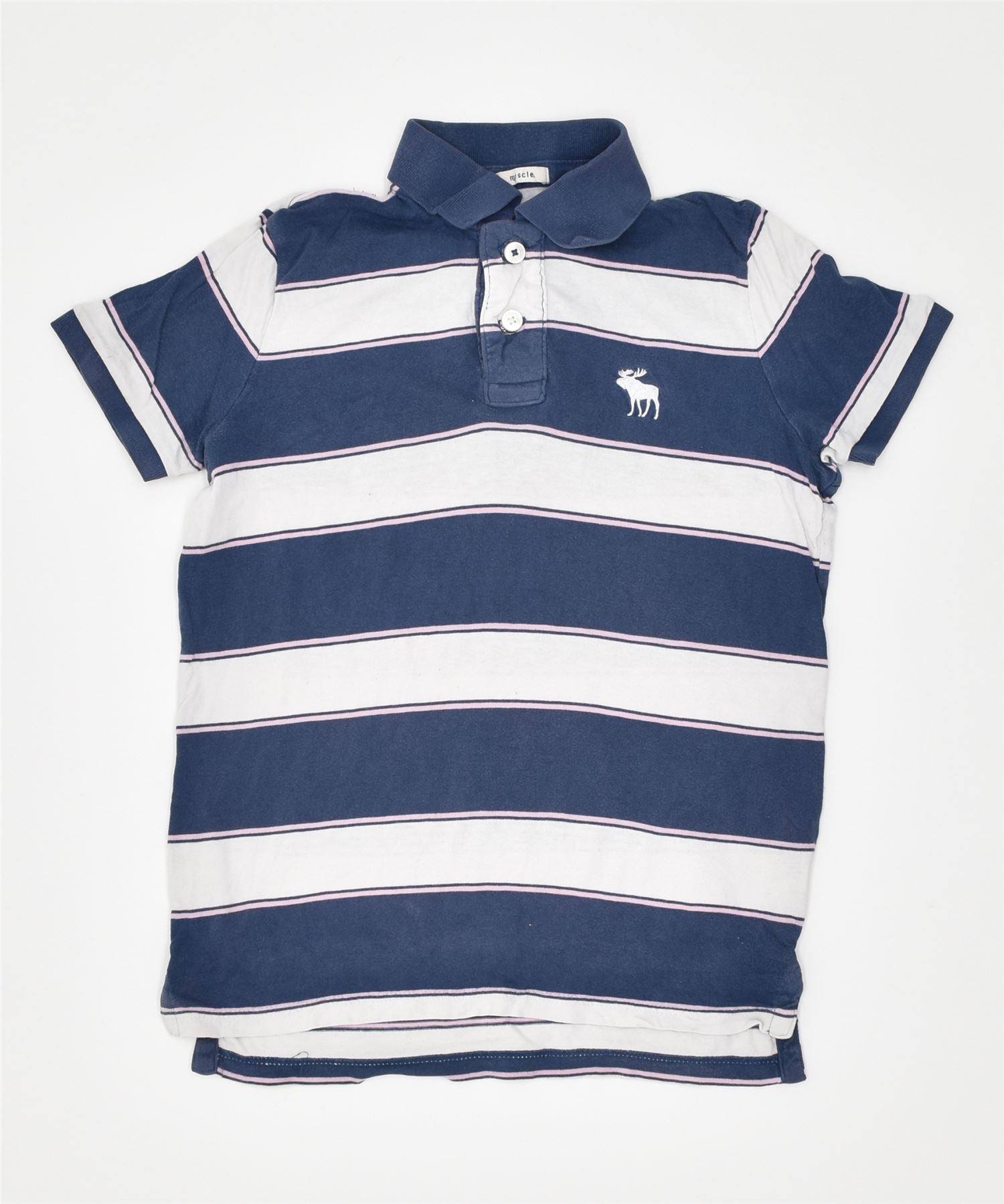 ABERCROMBIE & FITCH Girls Polo Shirt 10-11 Years Medium Navy Blue