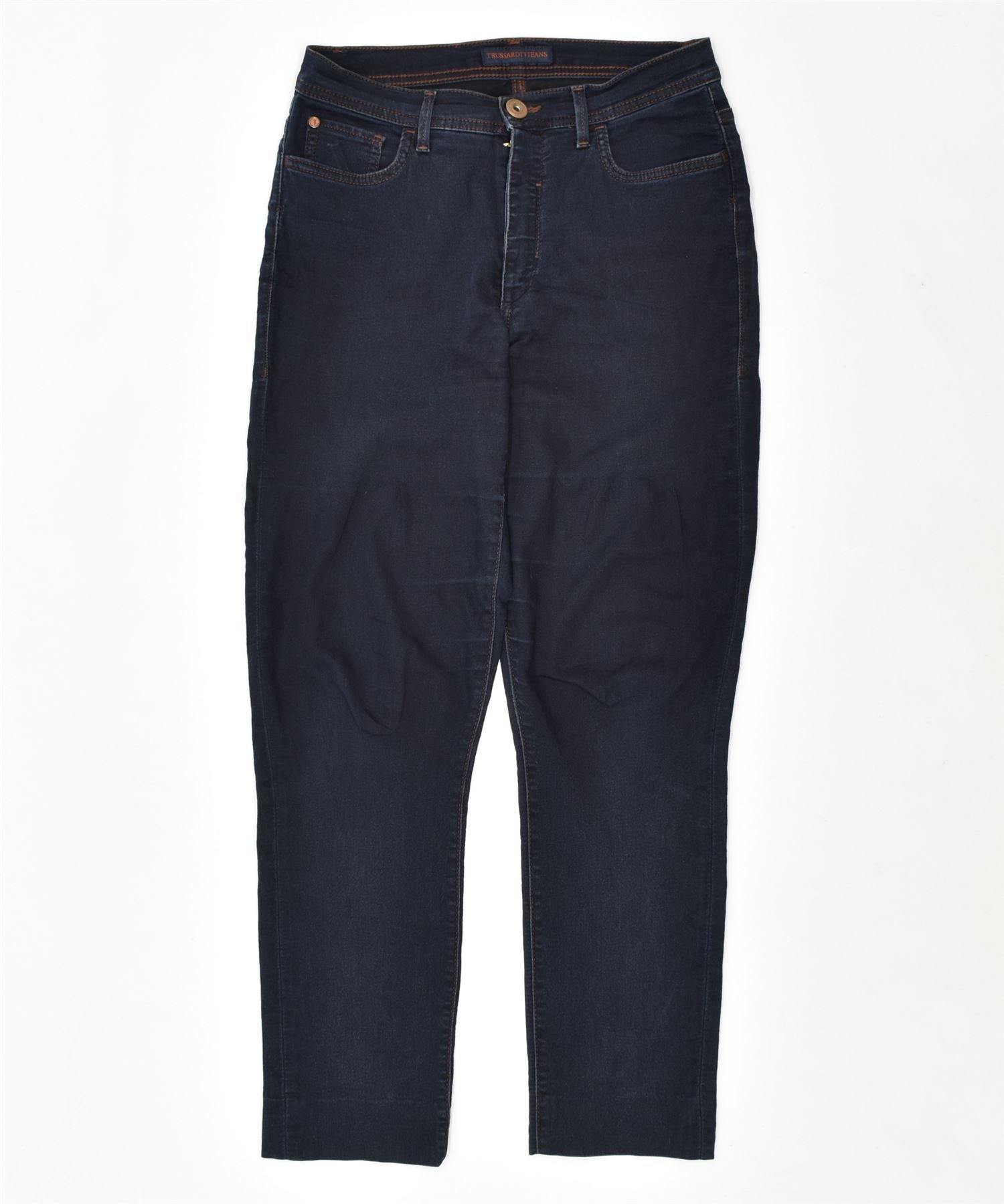 image of TRUSSARDI Womens Slim Jeans W30 L28 Navy Blue Cotton