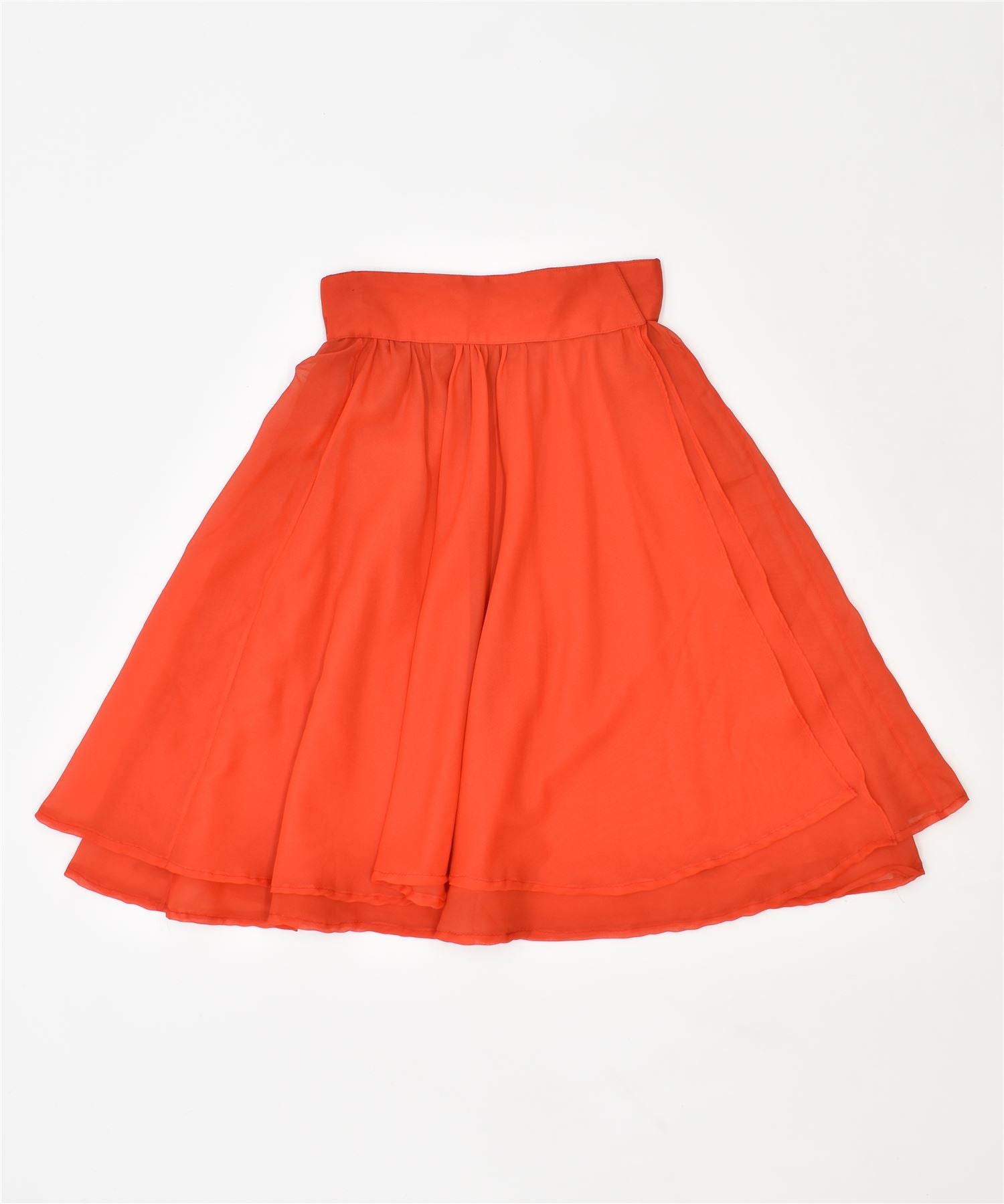 image of VINTAGE Womens Wrap A-Line Skirt IT 44 Medium W25 Orange Polyester