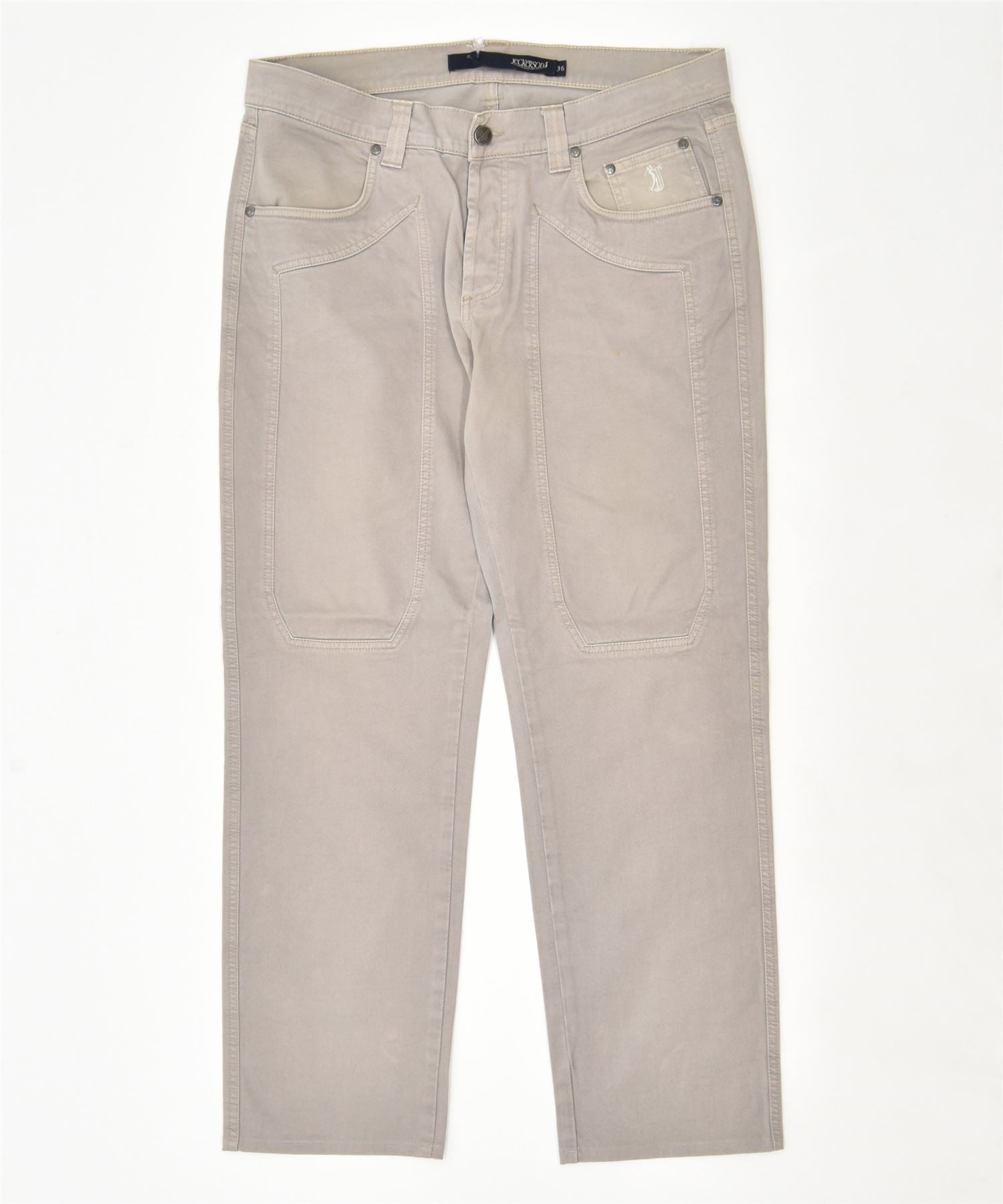 Image of JECKERSON Mens Straight Jeans W36 L29 Beige Cotton