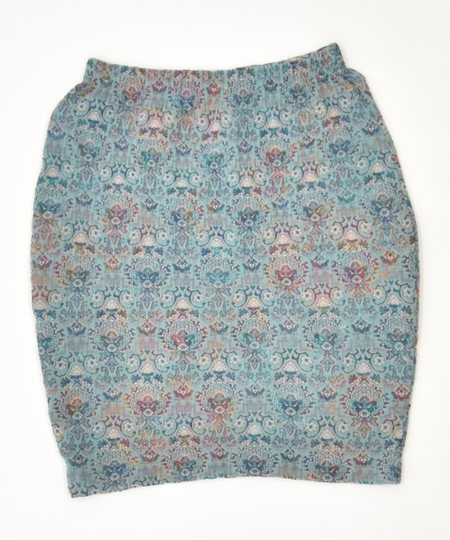 image of VINTAGE Womens Pencil Skirt W24 XS Blue Ikat