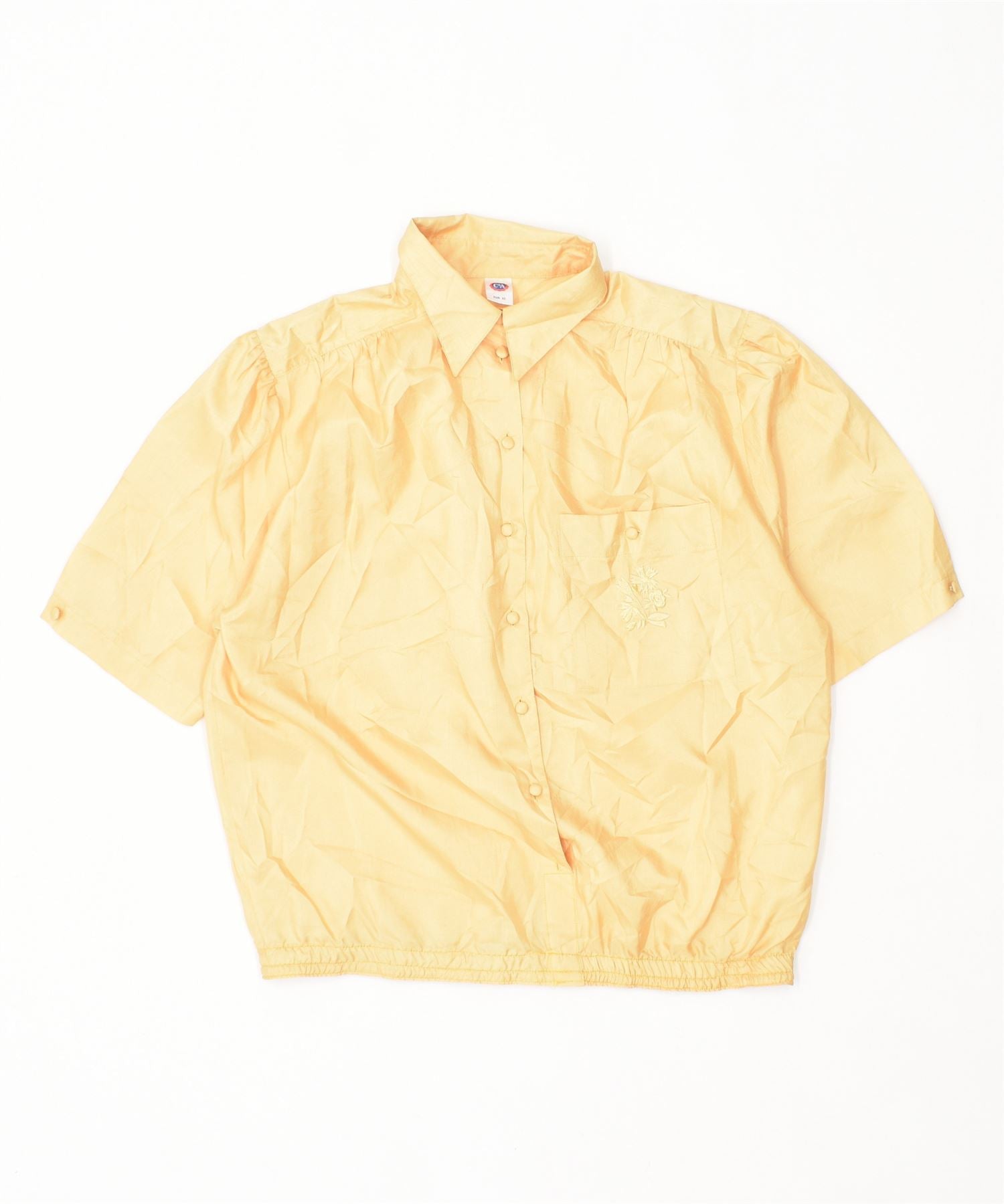 image of VINTAGE Womens Oversized Blouse Top EU 42 Medium Yellow