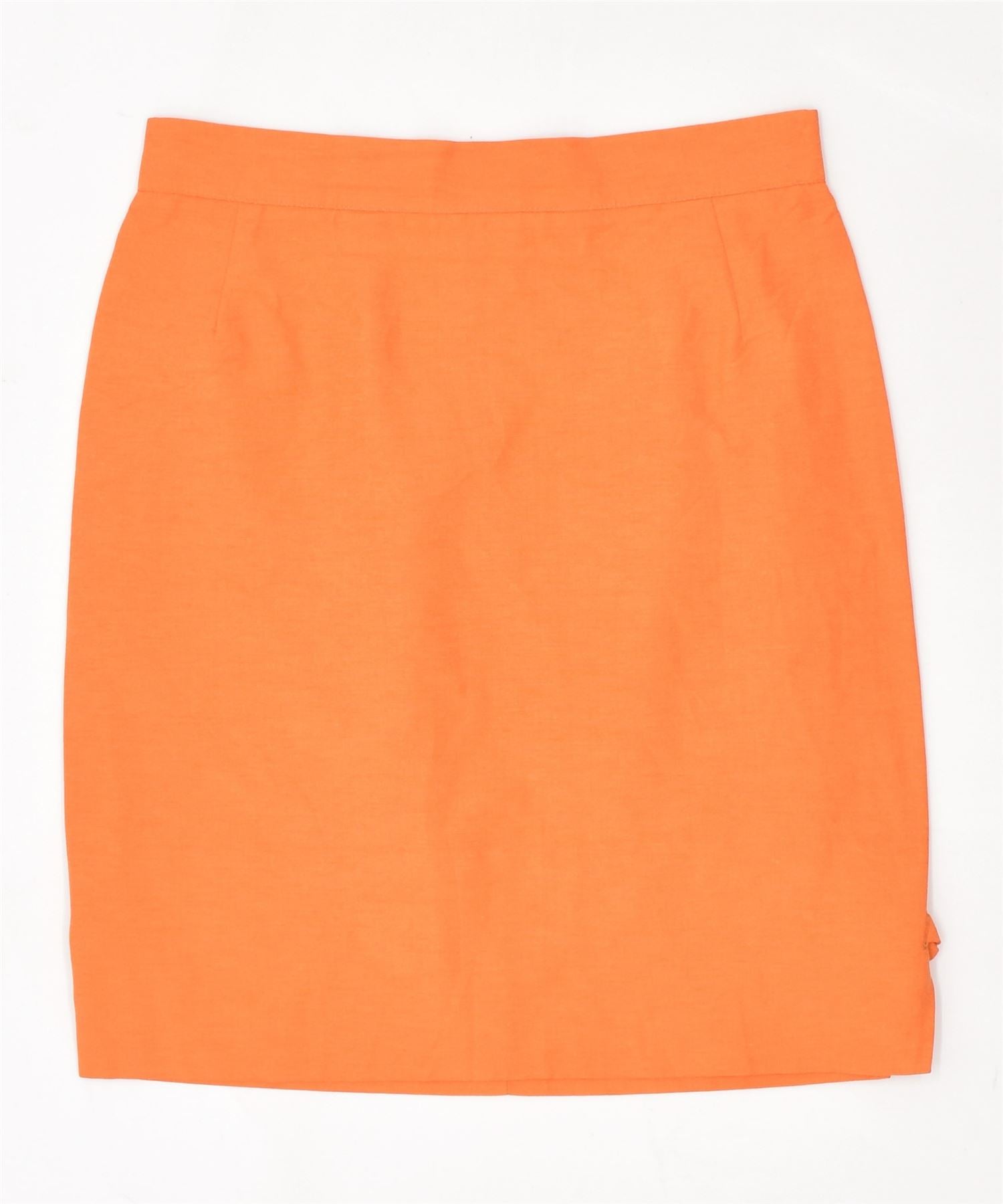 Image of BYBLOS Womens Slim Fit Straight Skirt Medium W28 Orange Cotton