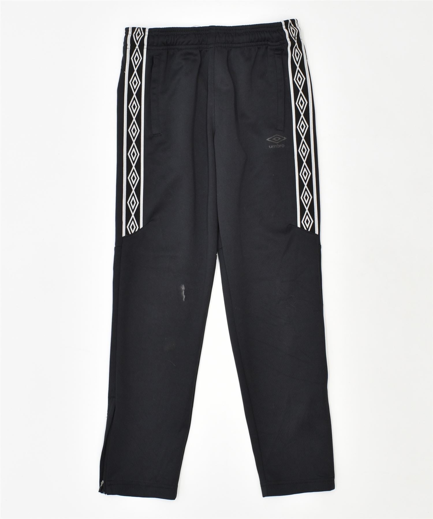 image of UMBRO Boys Tracksuit Trousers 10-11 Years Large Black Polyester