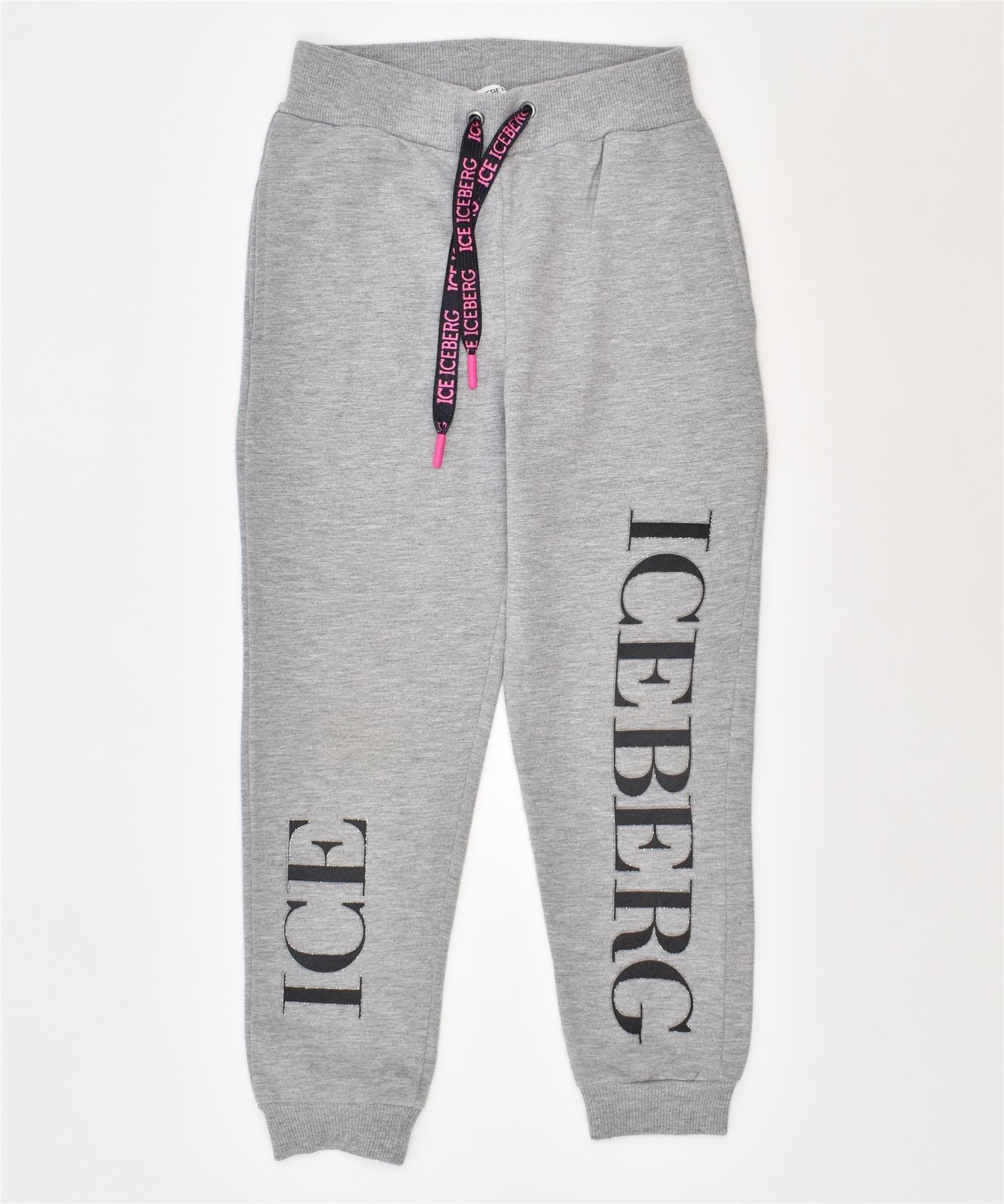 image of ICEBERG Girls Joggers Tracksuit Trousers 5-6 Years Grey Cotton