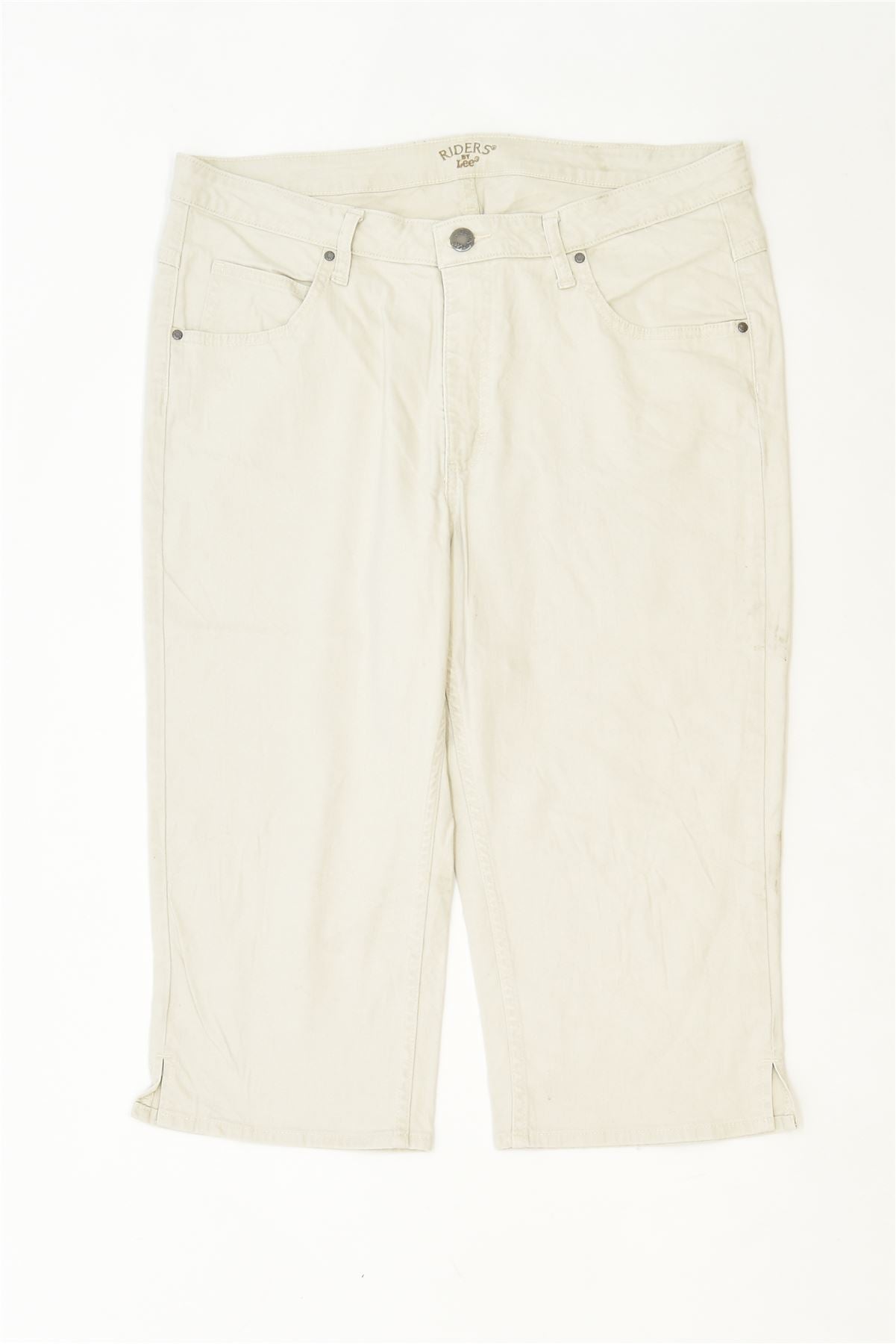 image of RIDERS BY LEE Womens Capri Trousers W36 L19 Off White Classic