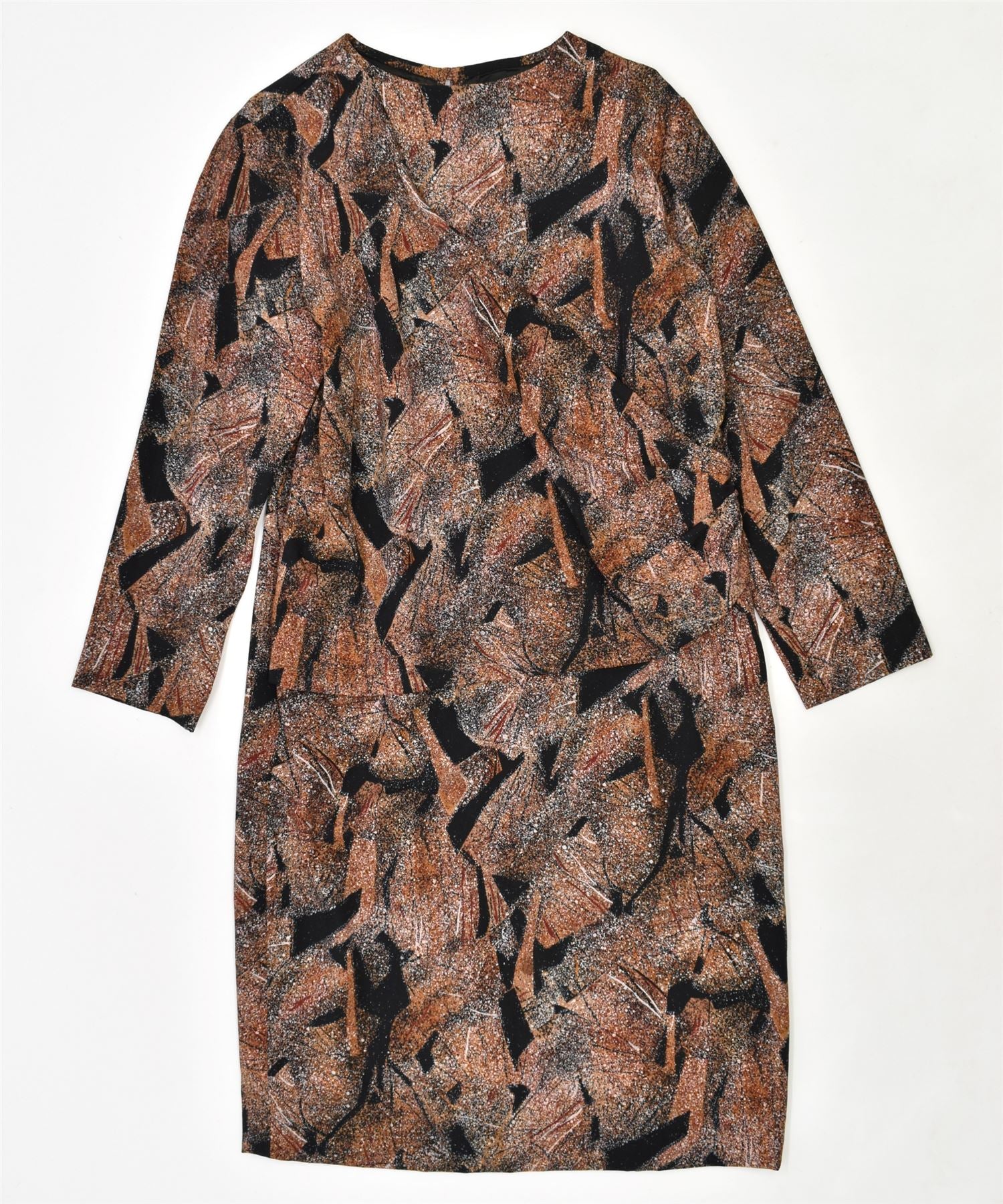 Image of VINTAGE Womens Shift Dress UK 14 Large Brown