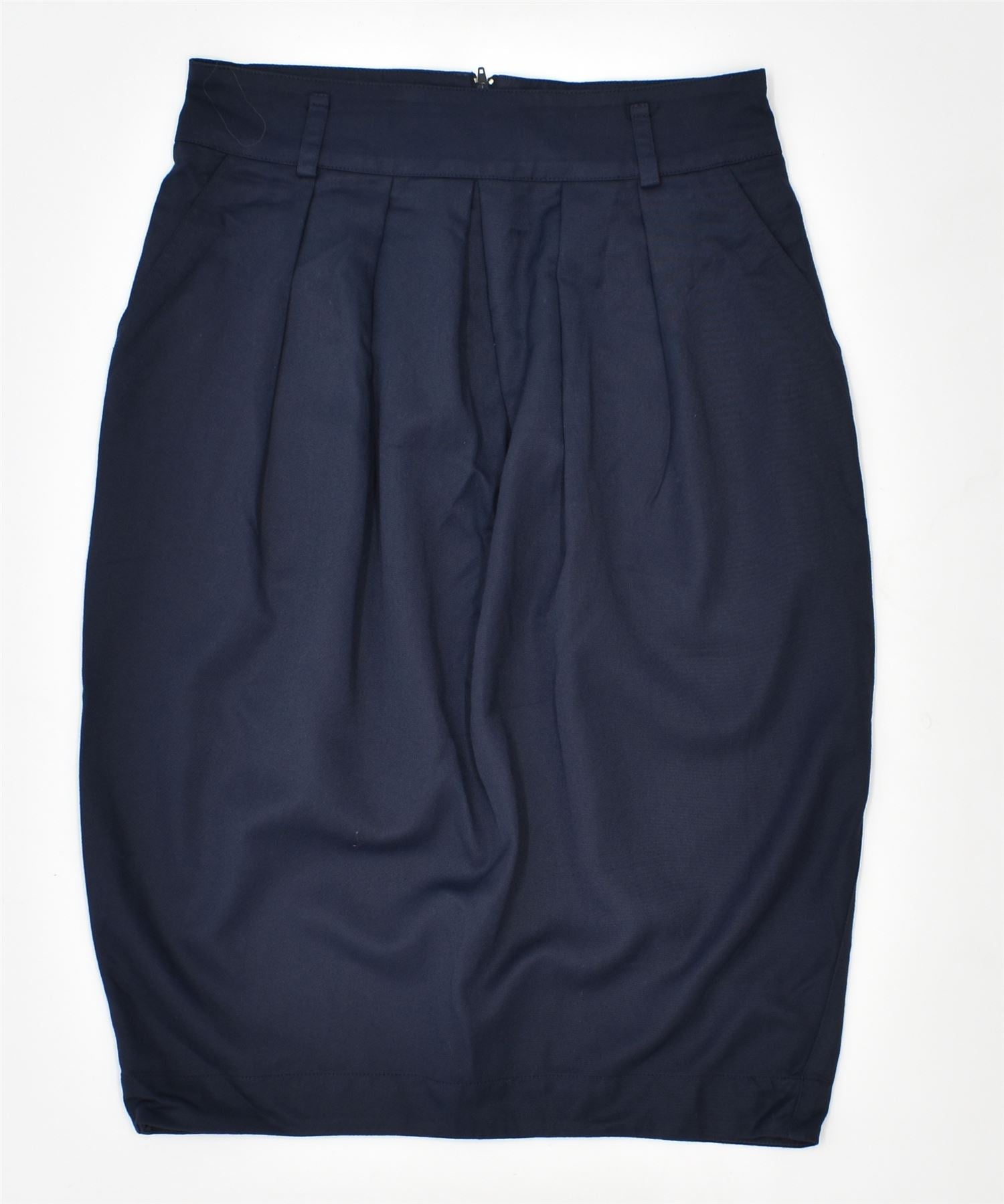 image of BYBLOS Womens High Waist Tulip Skirt IT 42 Medium W29 Navy Blue Viscose