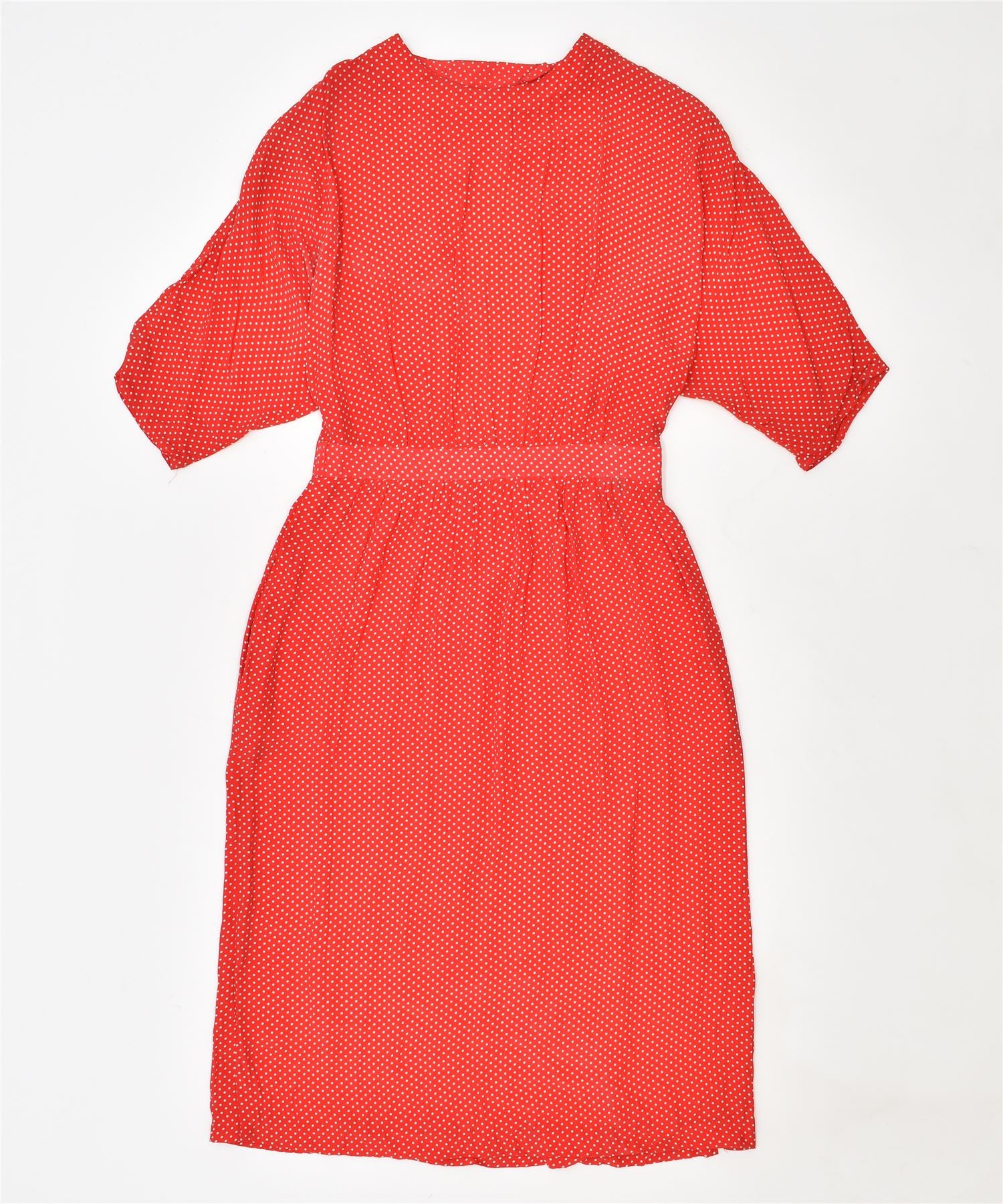 image of VINTAGE Womens Basic Dress EU 38 Small Red Polka Dot Viscose