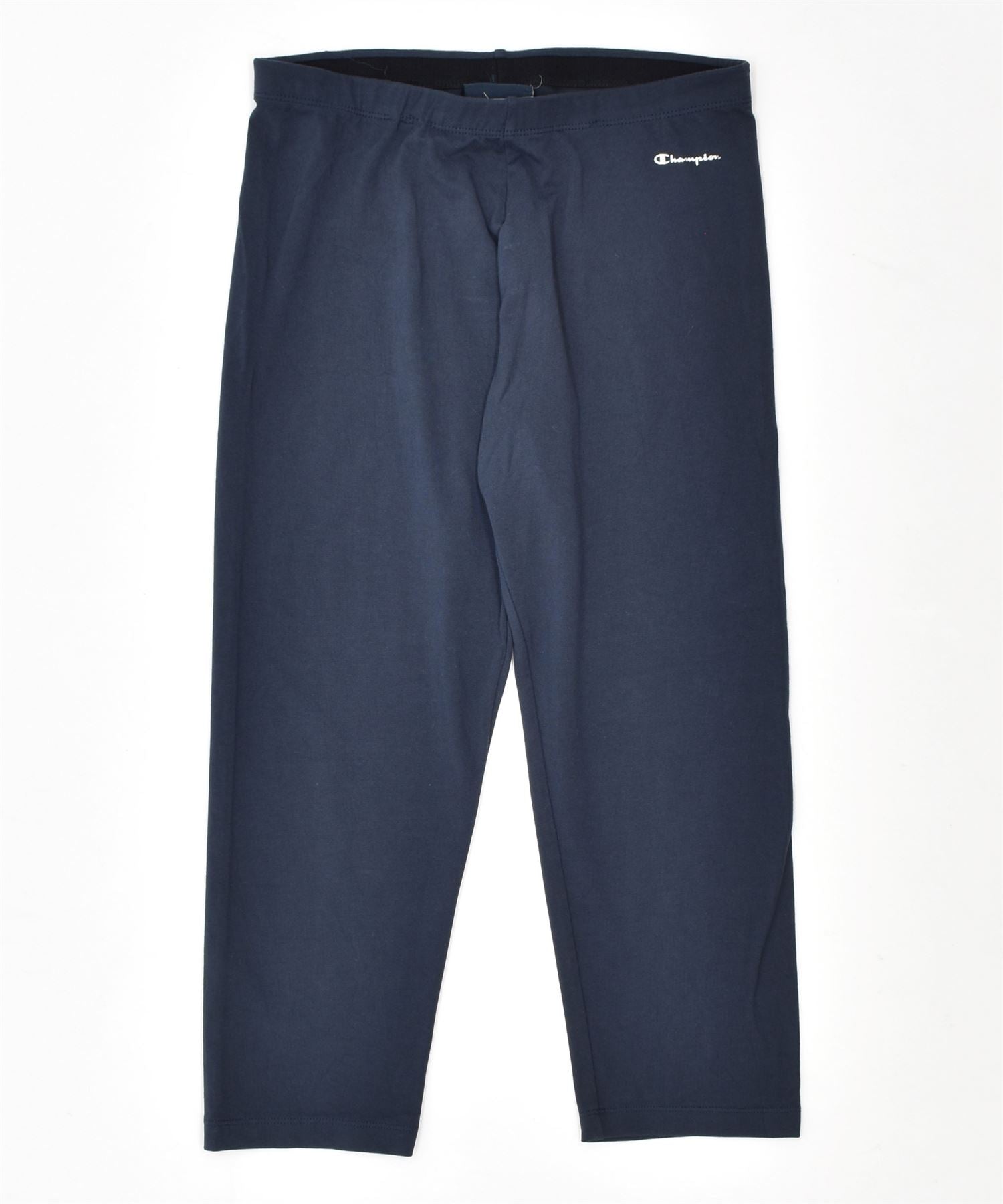 Image of CHAMPION Womens Capri Tracksuit Trousers UK 14 Large Navy Blue Cotton