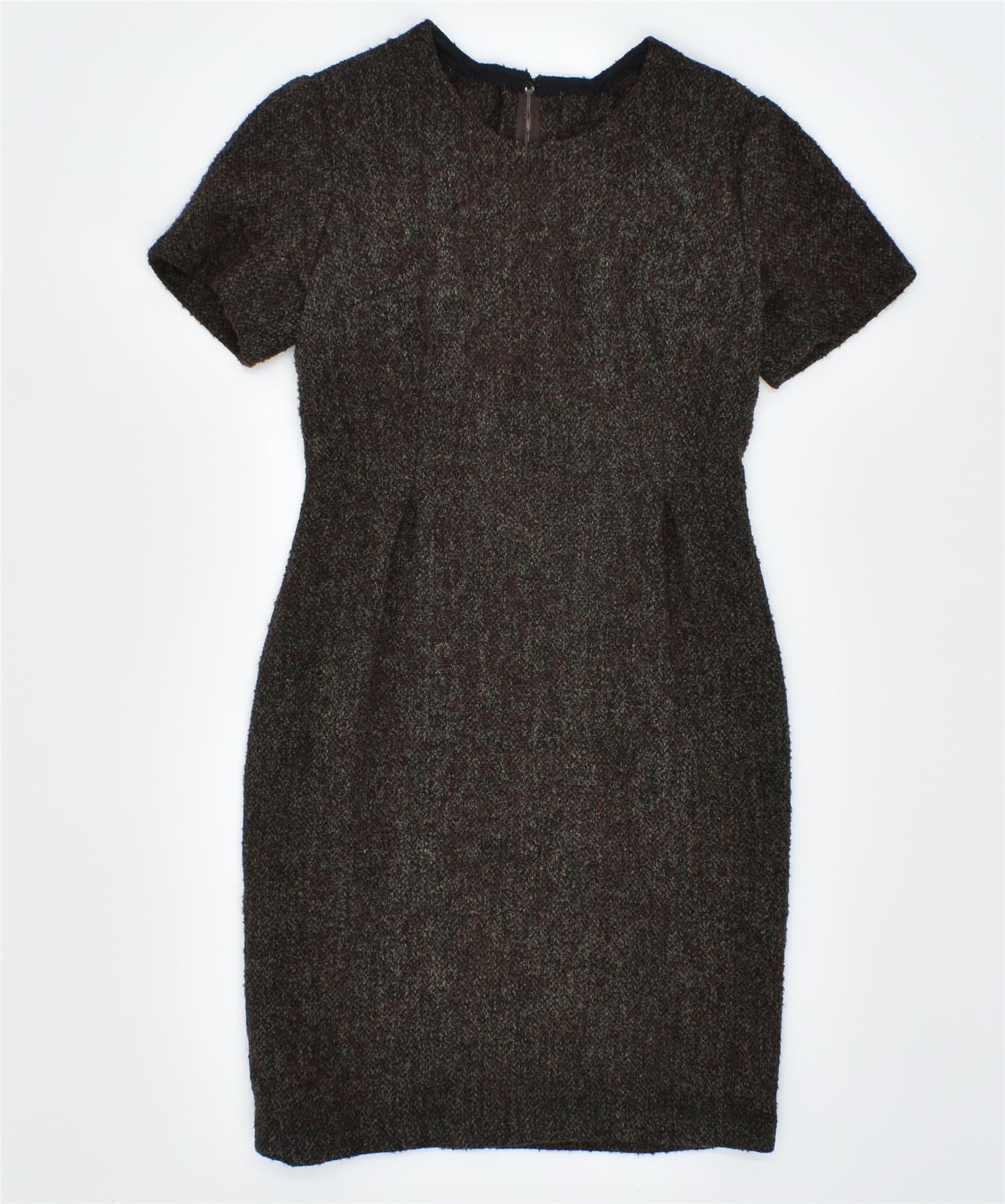 image of VINTAGE Womens Basic Dress UK 12 Medium Brown Flecked