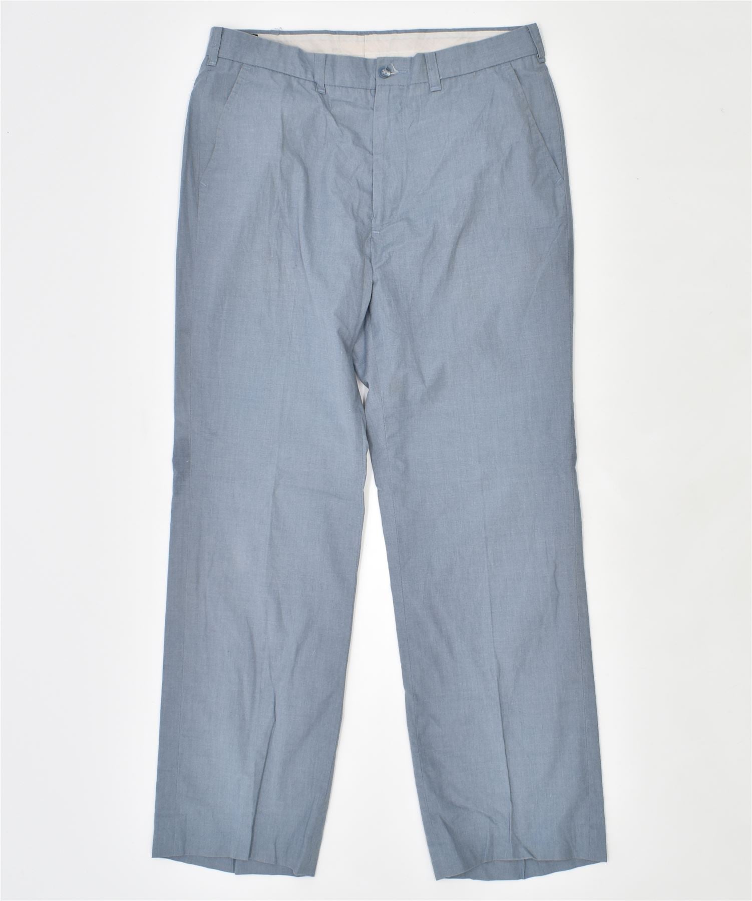 image of EDDIE BAUER Womens Straight Casual Trousers W36 L32 Blue Polyester