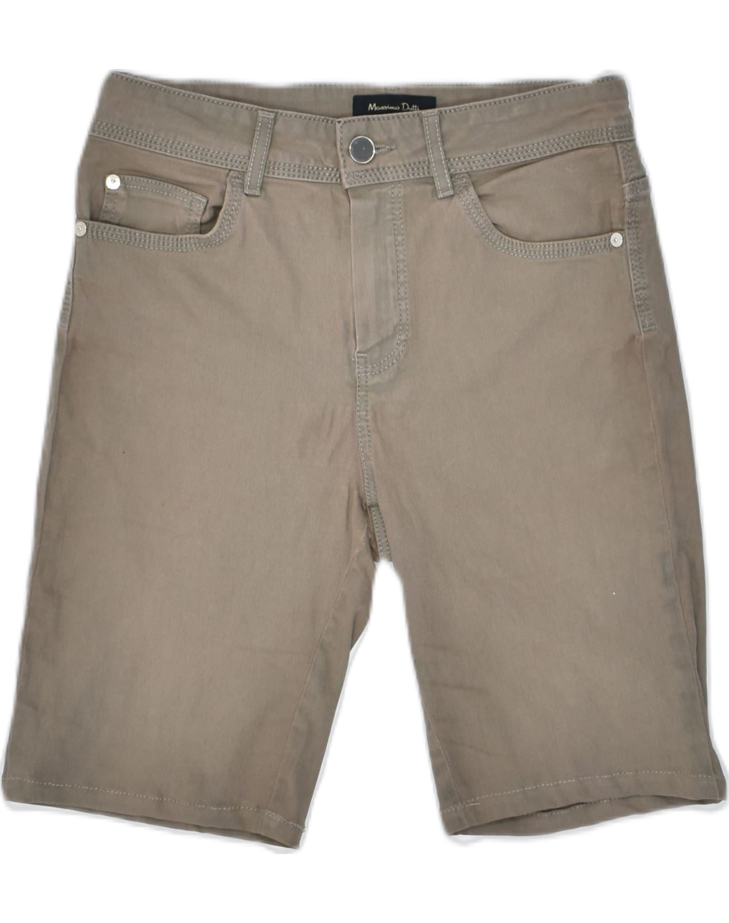 Image of MASSIMO DUTTI Womens Casual Shorts EU 36 Small W26 Khaki Cotton