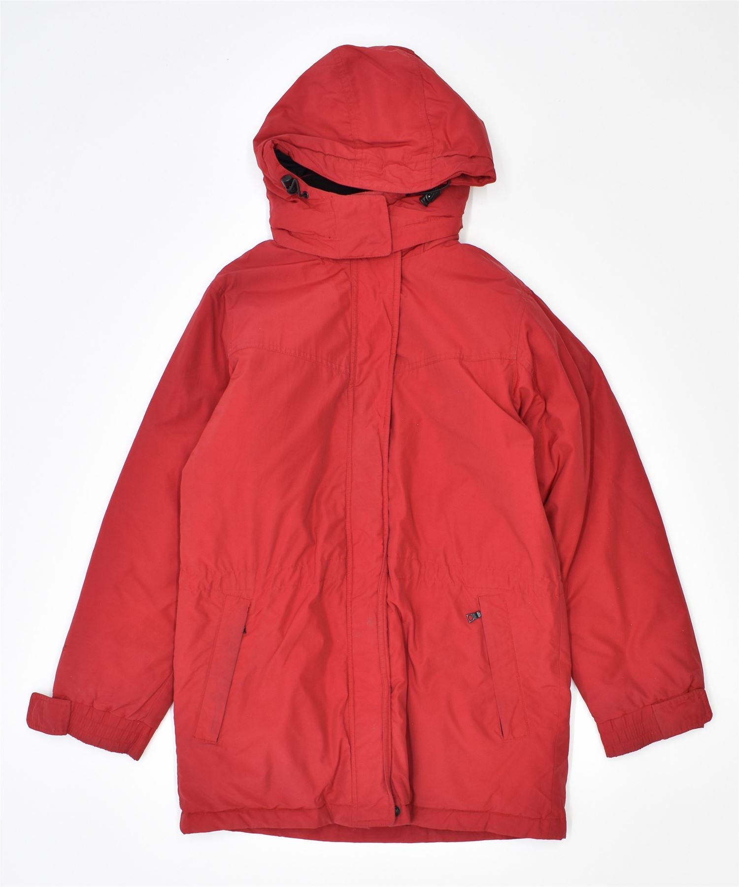 image of EDDIE BAUER Womens Hooded Windbreaker Jacket UK 8 Small Red Cotton