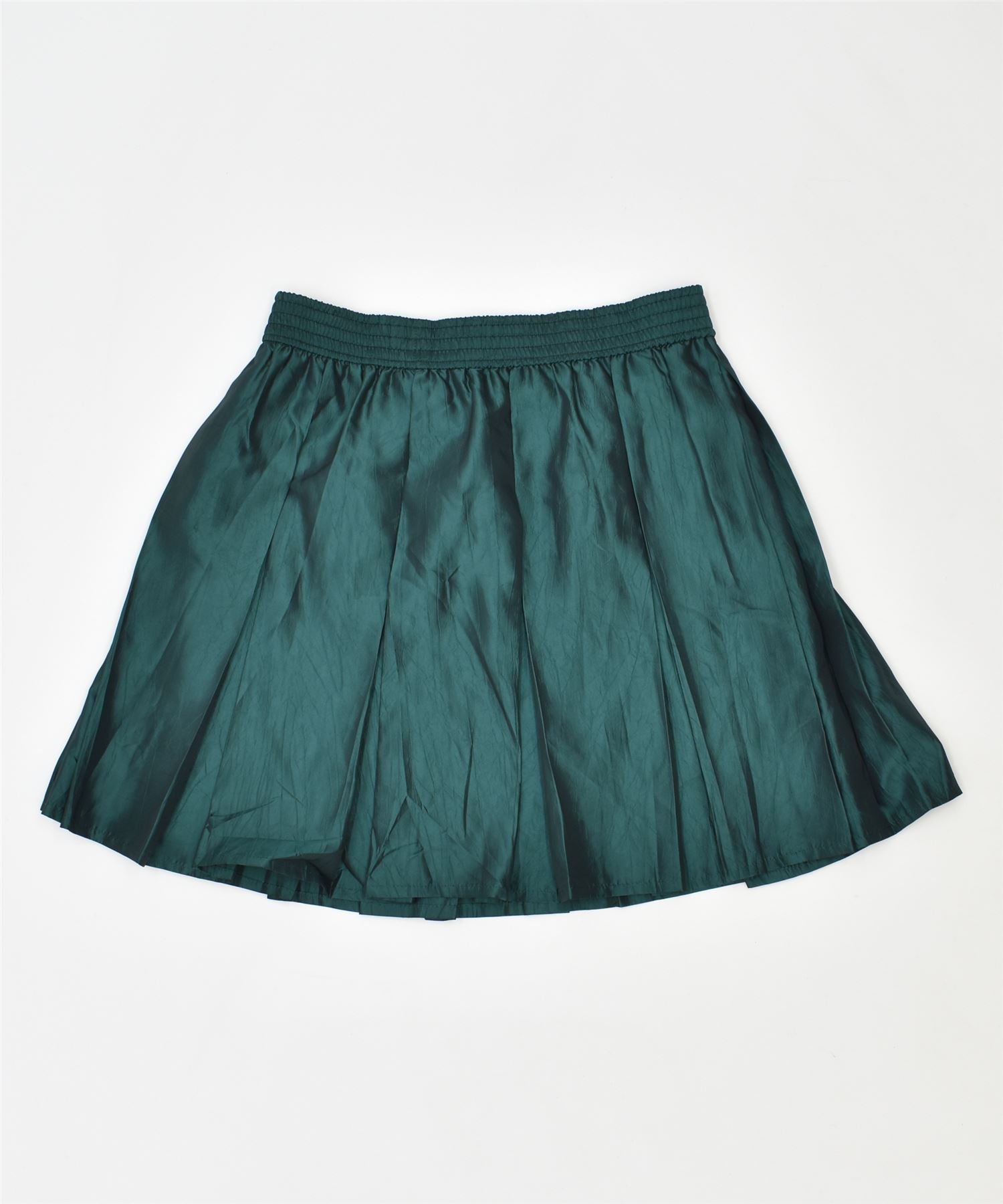 image of VINTAGE Womens Pleated Skirt W28 Medium Green Polyester