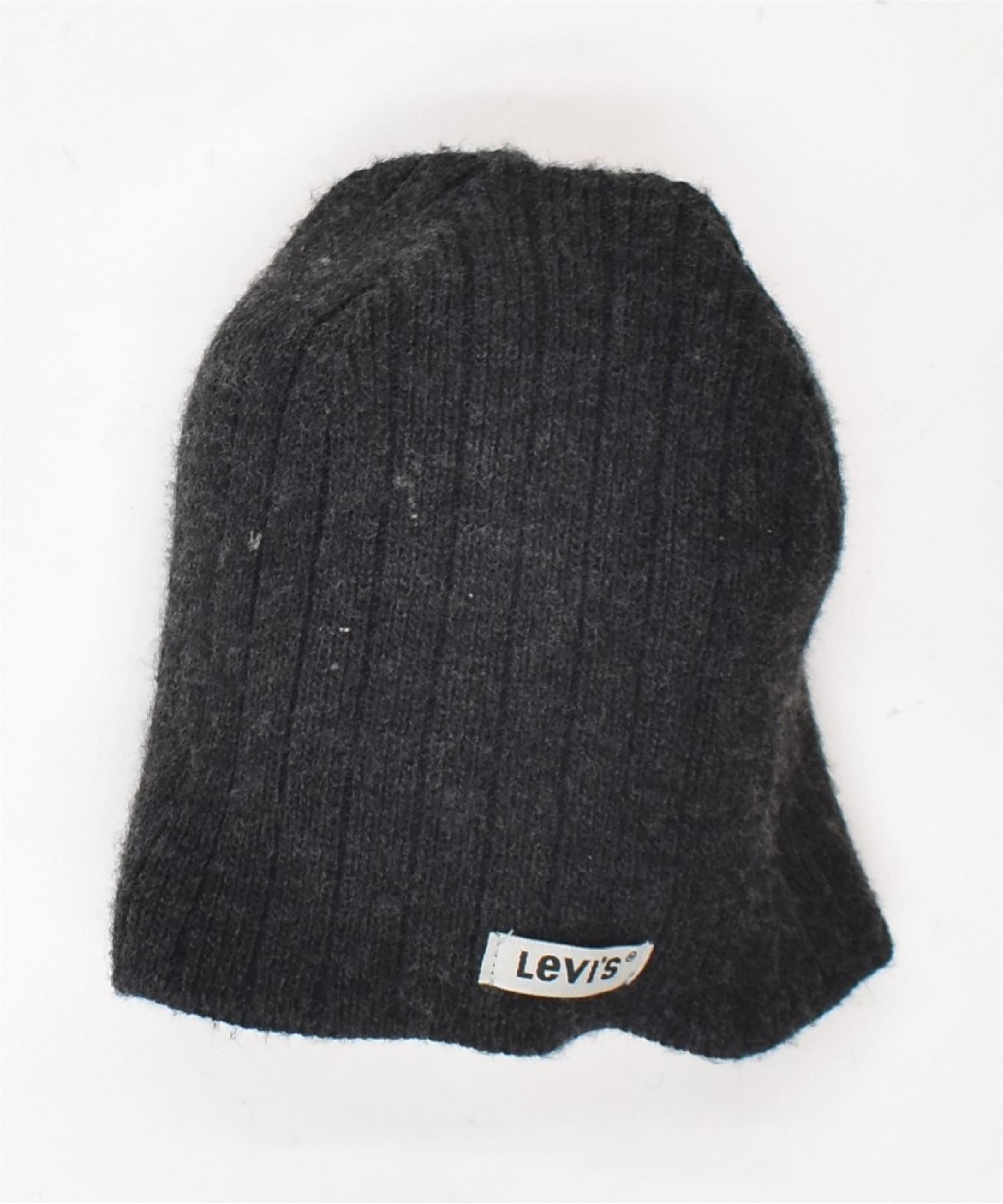 image of LEVI'S Womens Beanie Hat Small Grey Acrylic