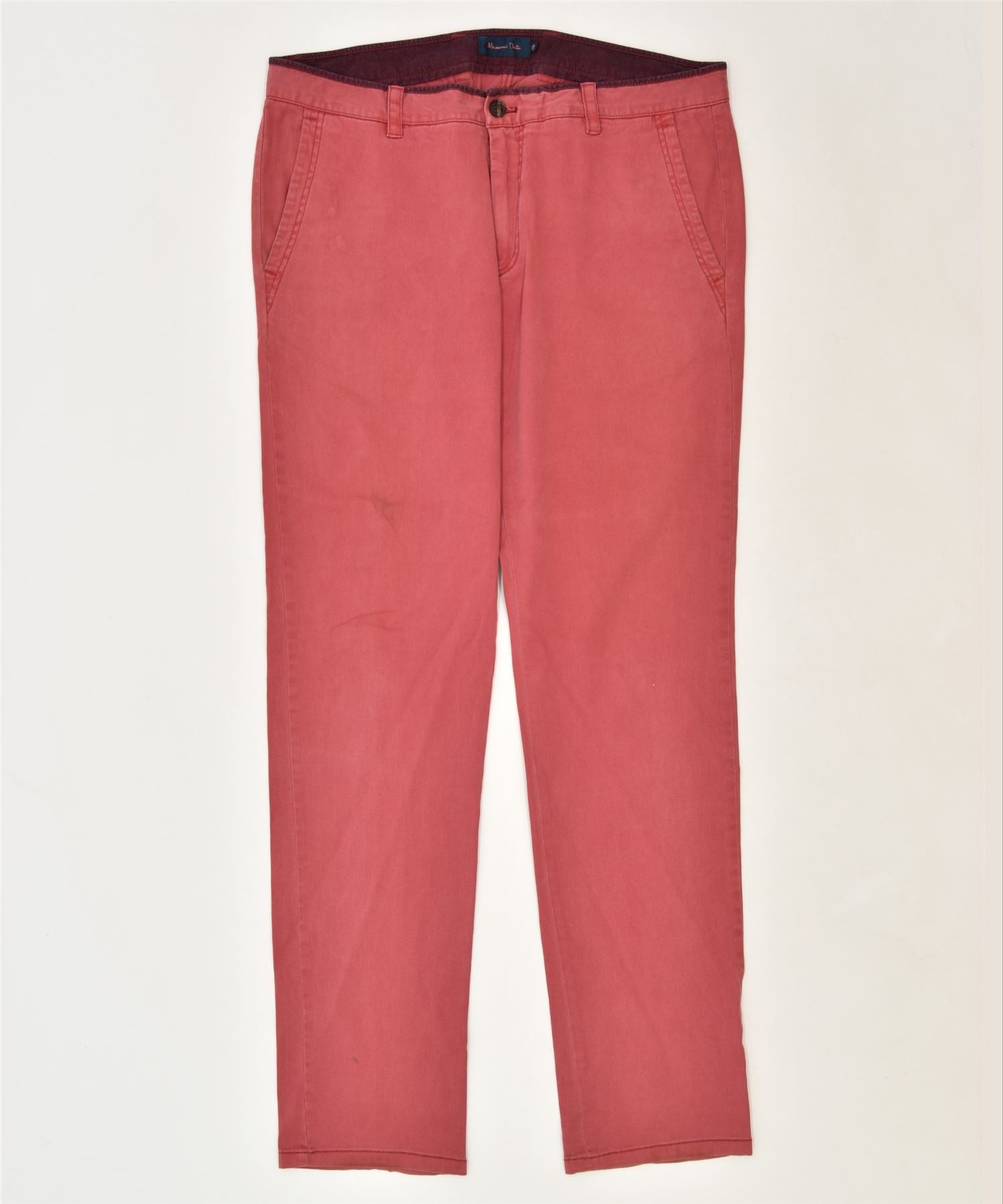 image of MASSIMO DUTTI Womens Slim Chino Trousers W36 L35 Red Classic