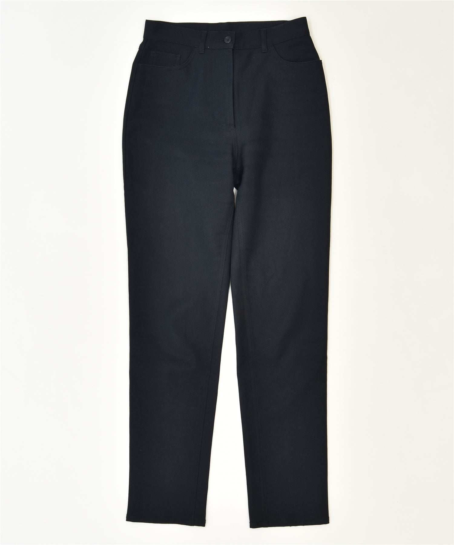 image of BENETTON Womens High Waist Slim Casual Trousers W28 L31 Navy Blue