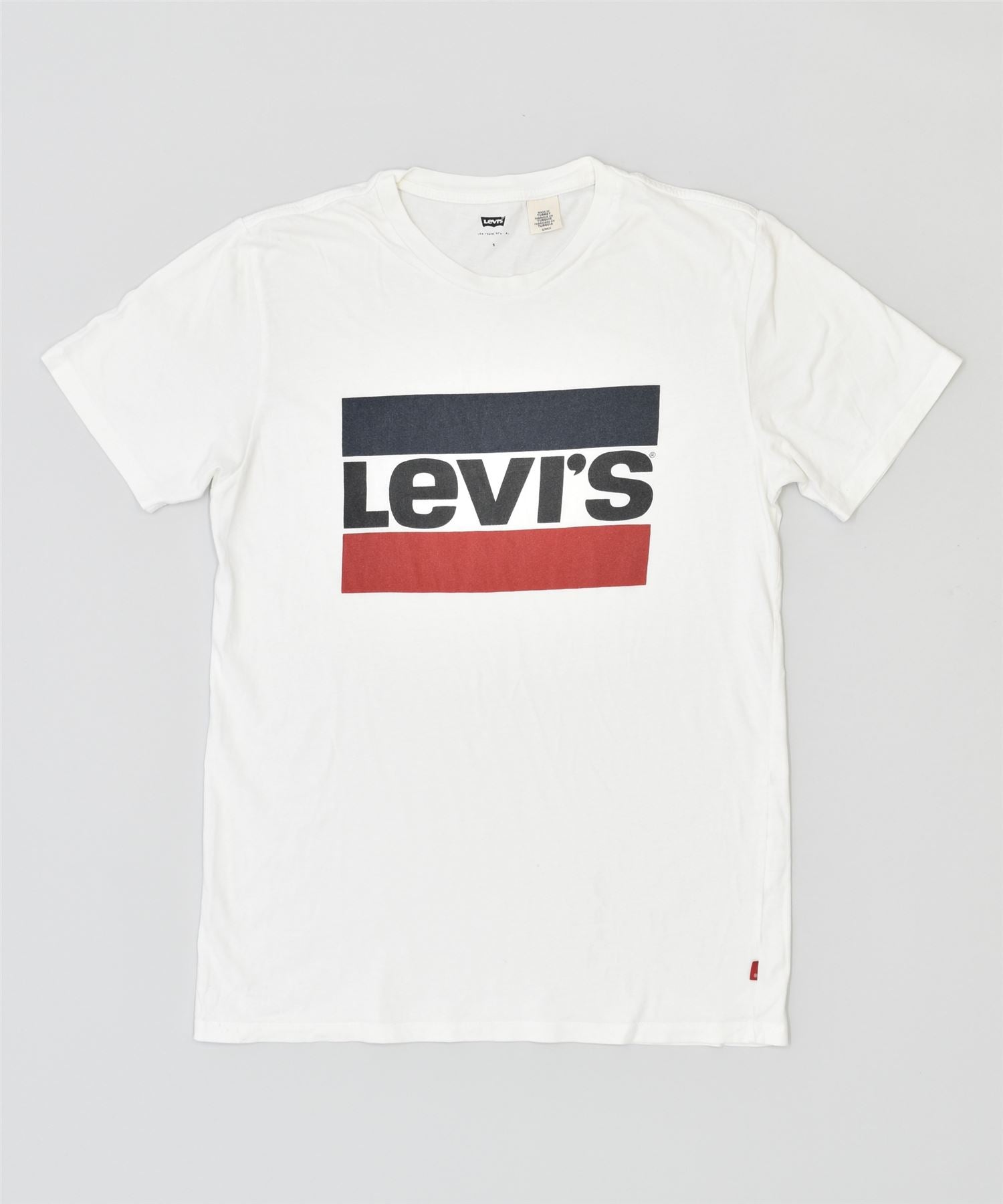 image of LEVI'S Mens Graphic T-Shirt Top Small White