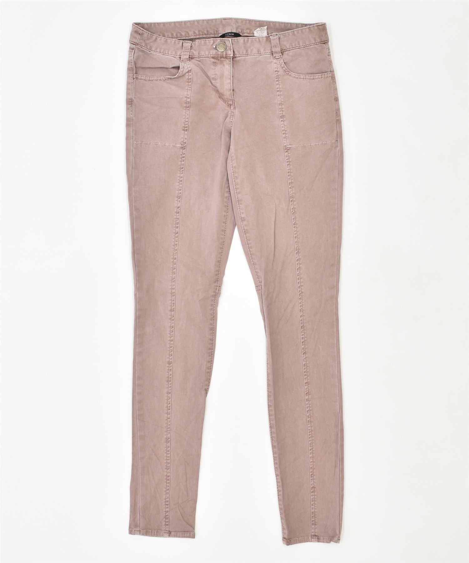 image of J. CREW Womens Skinny Casual Trousers W28 L30 Pink Cotton