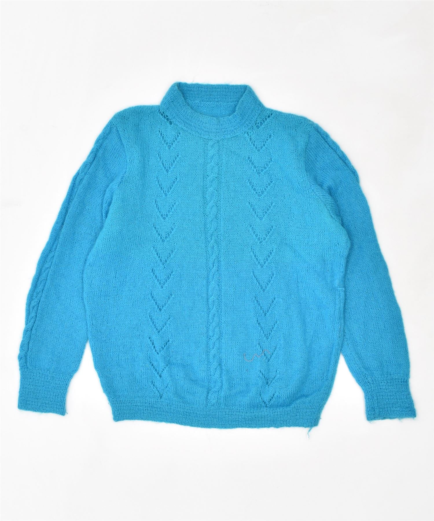 image of VINTAGE Womens Crew Neck Jumper Sweater UK 14 Medium Blue