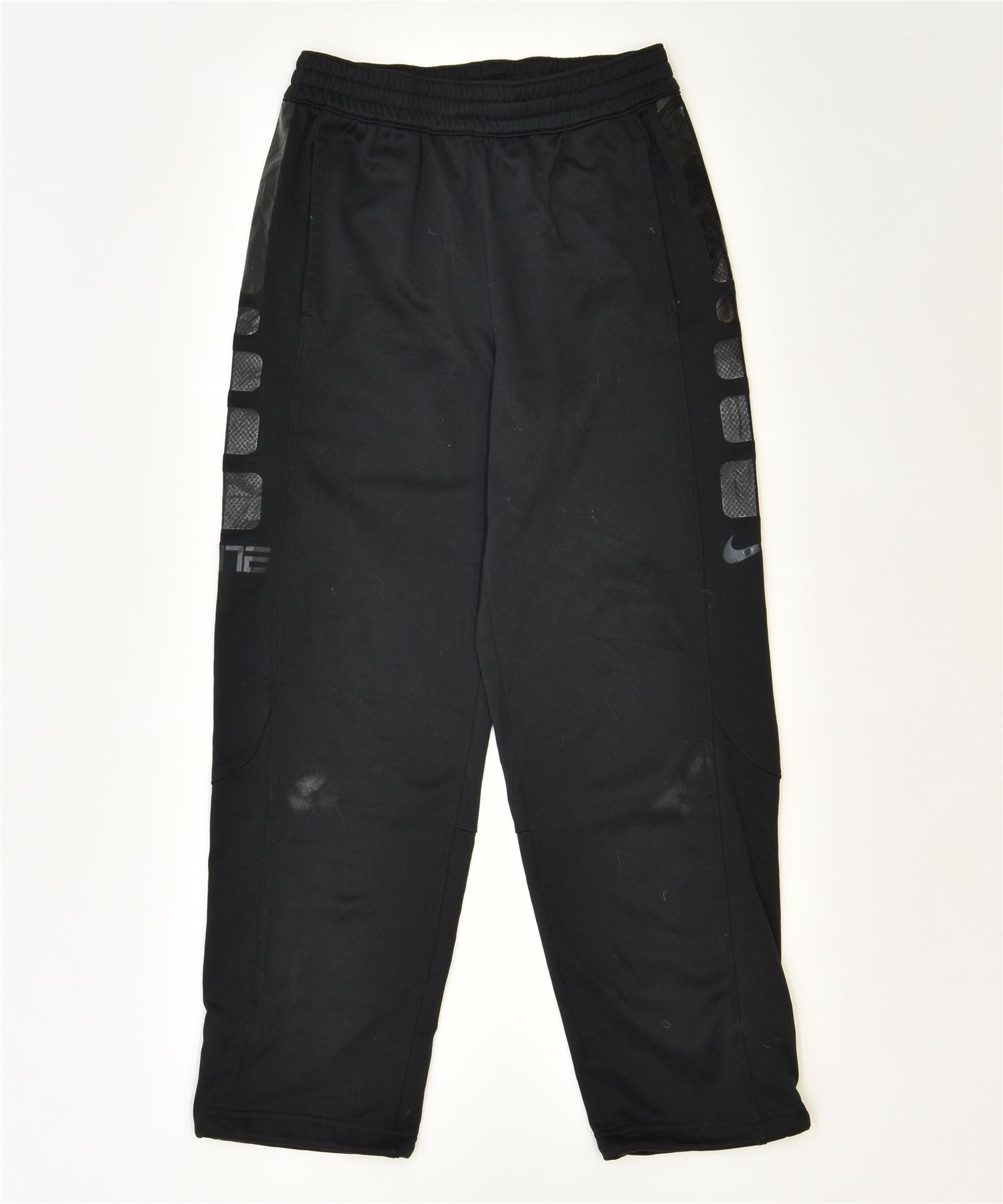 Image of NIKE Girls Dri-Fit Crop Tracksuit Trousers 15-16 Years Large Black