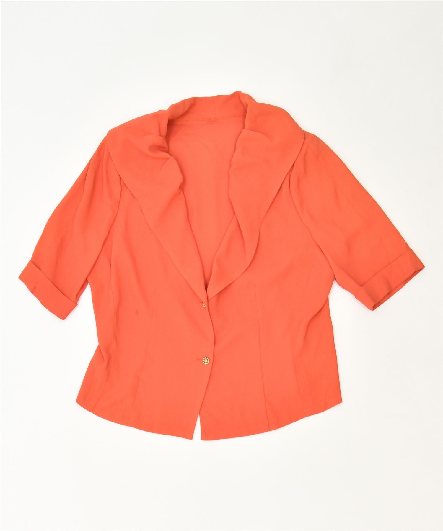 image of VINTAGE Womens Short Sleeve 2 Button Blazer Jacket UK 10 Small Orange